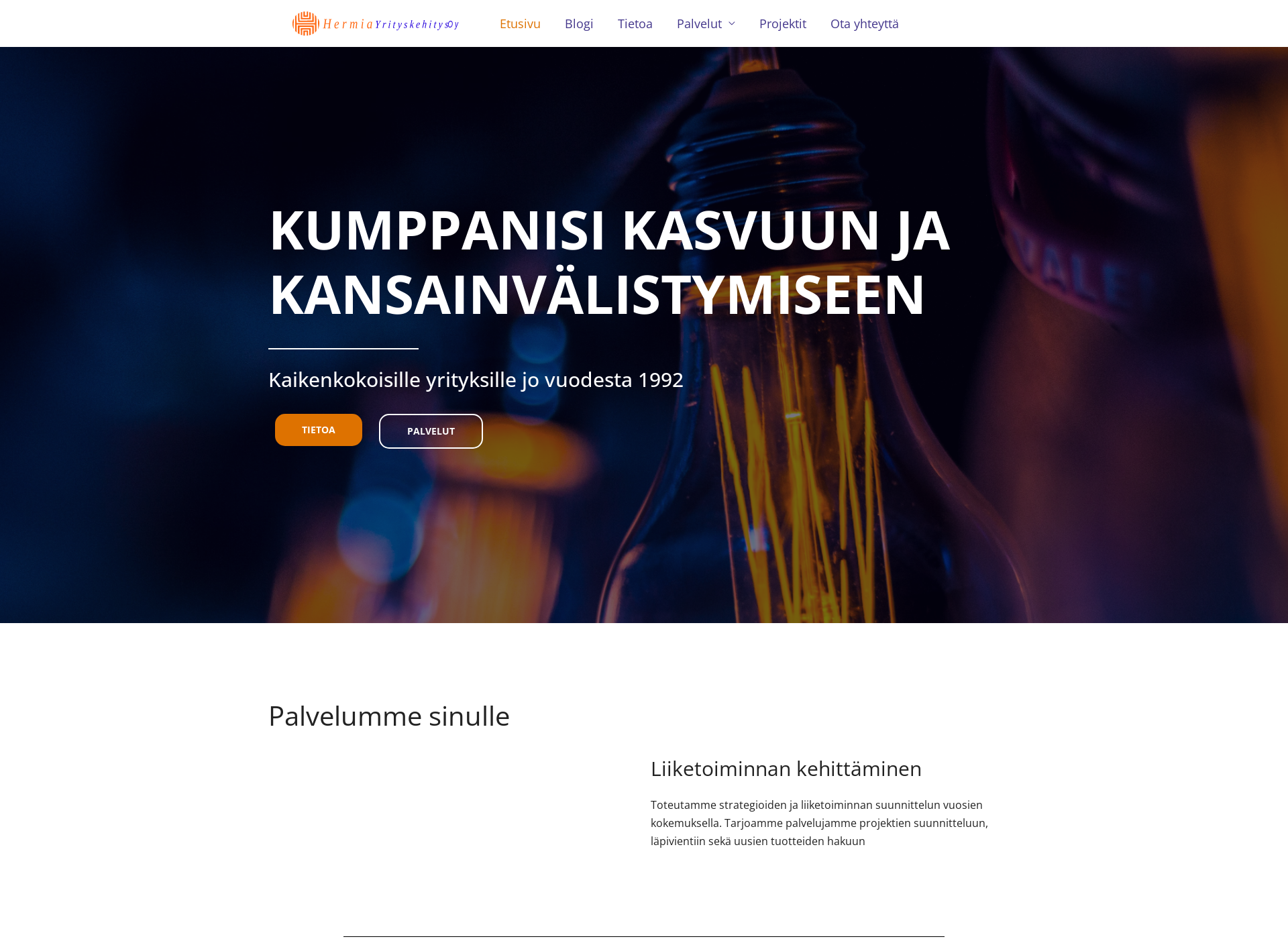 Screenshot for hermiayrityskehitys.fi