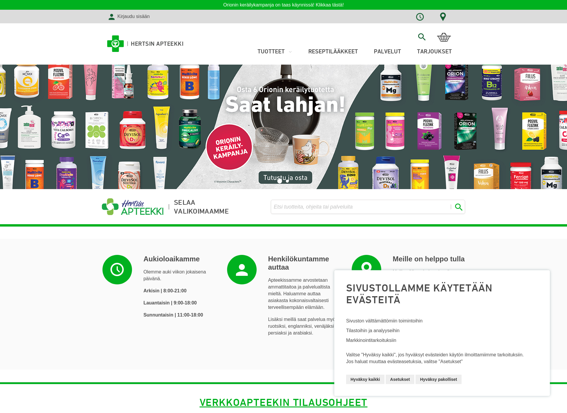 Screenshot for hertsinapteekki.fi