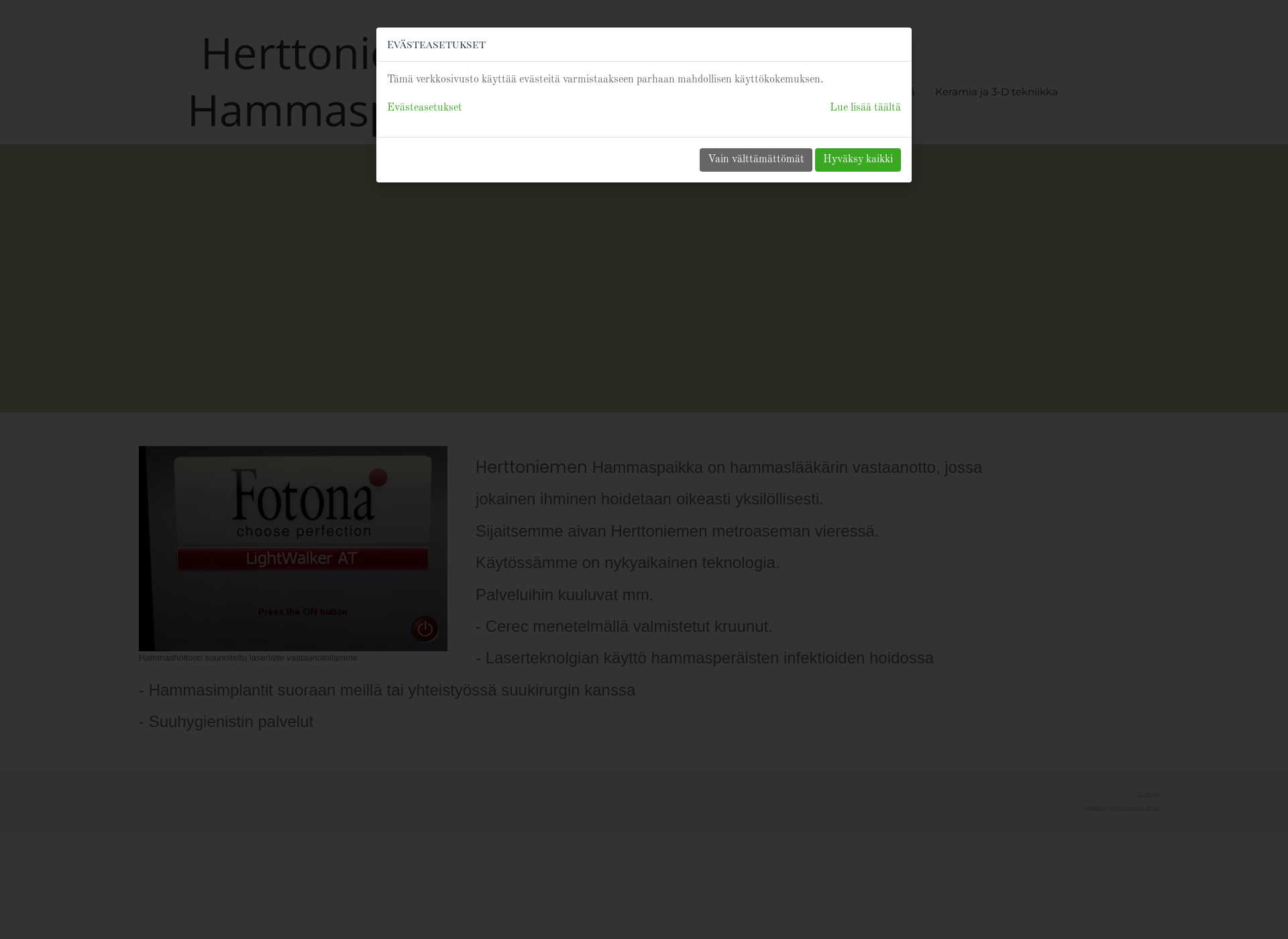 Screenshot for herttoniemenhammaspaikka.fi