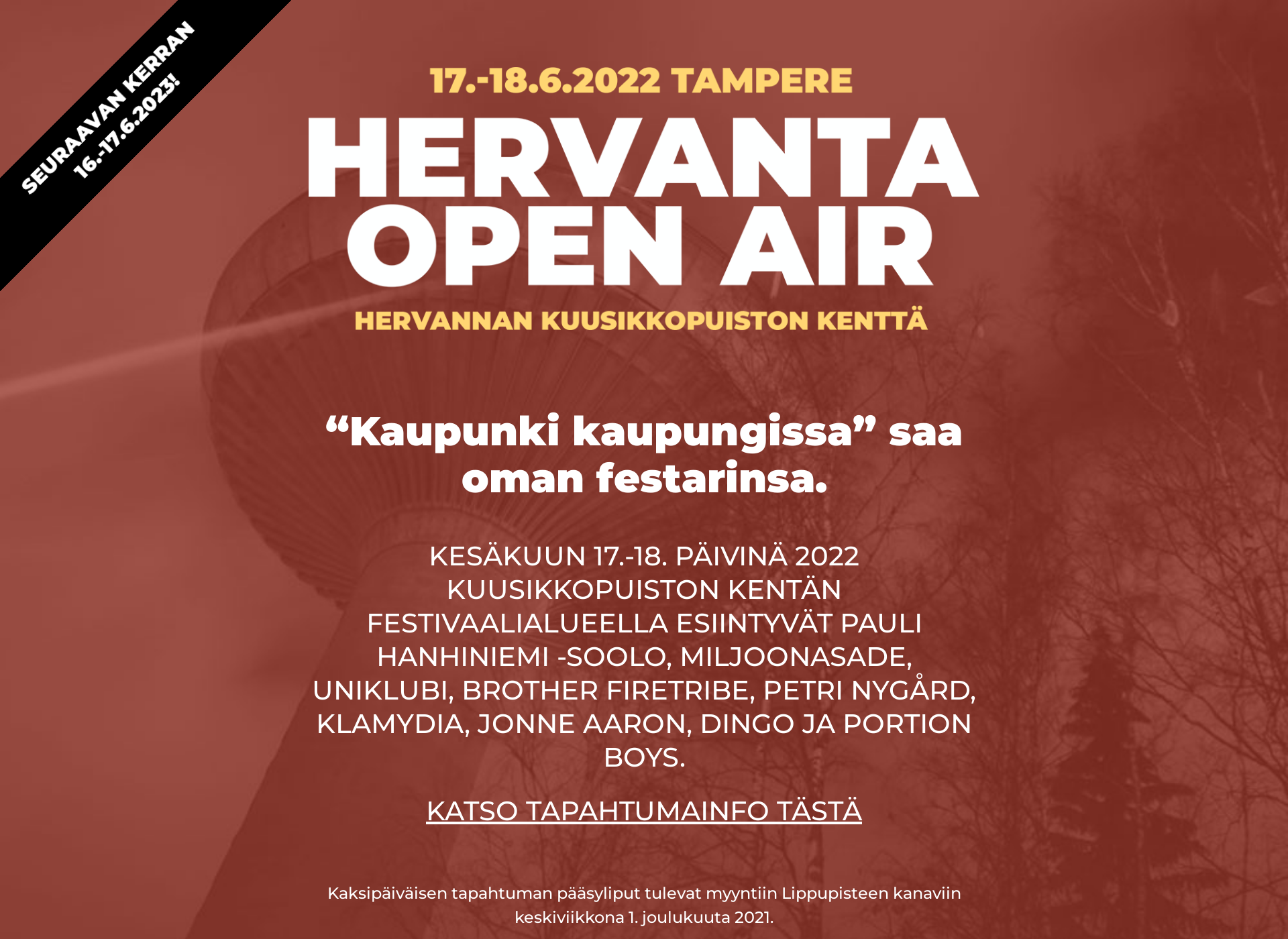 Screenshot for hervantaopenair.fi