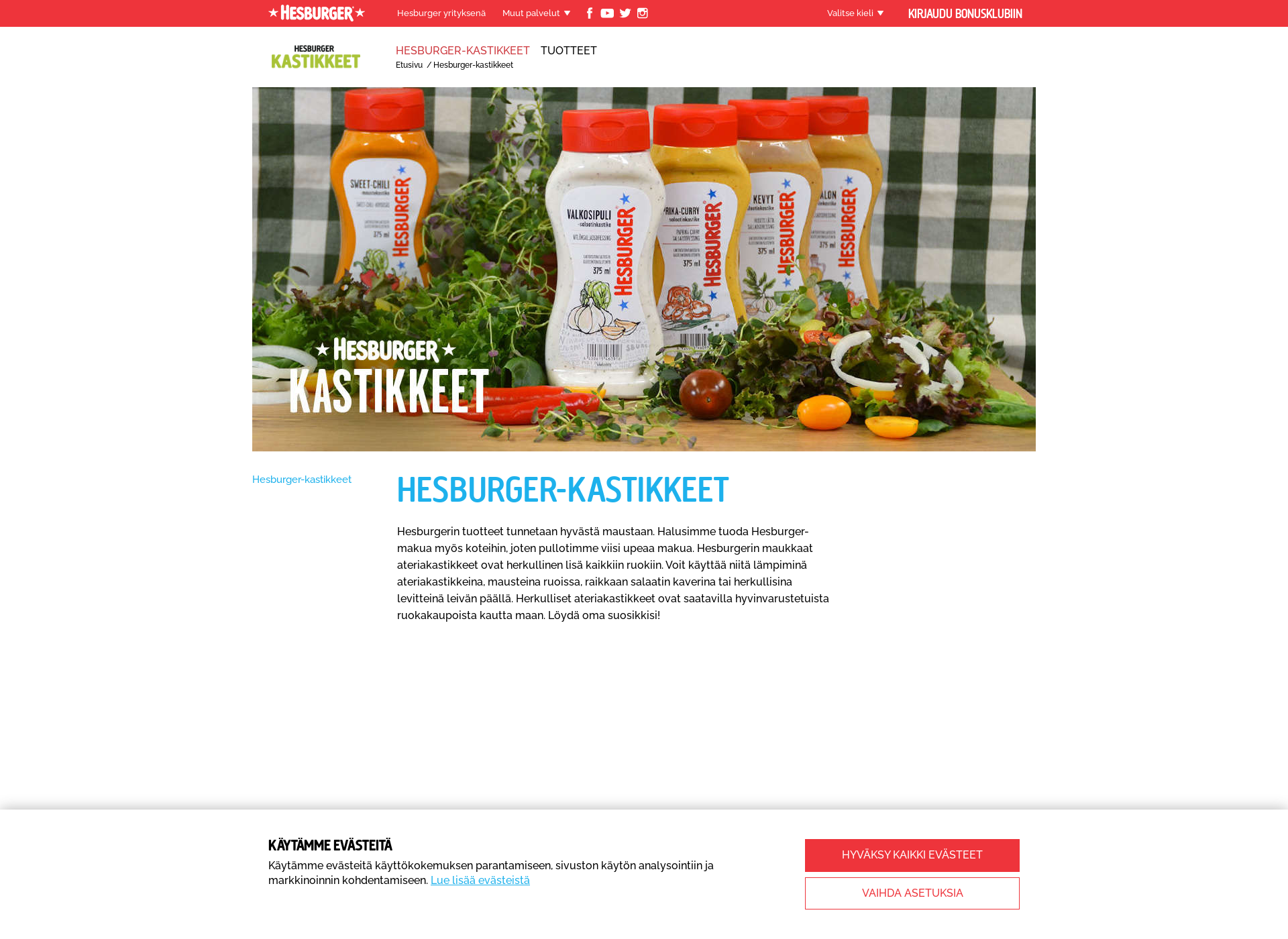 Screenshot for hesburger-kastikkeet.fi