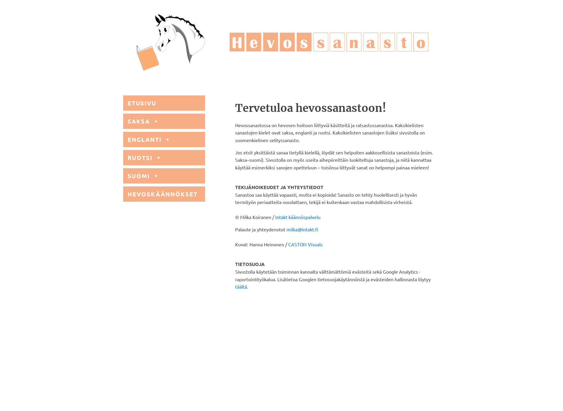 Screenshot for hevossanasto.fi