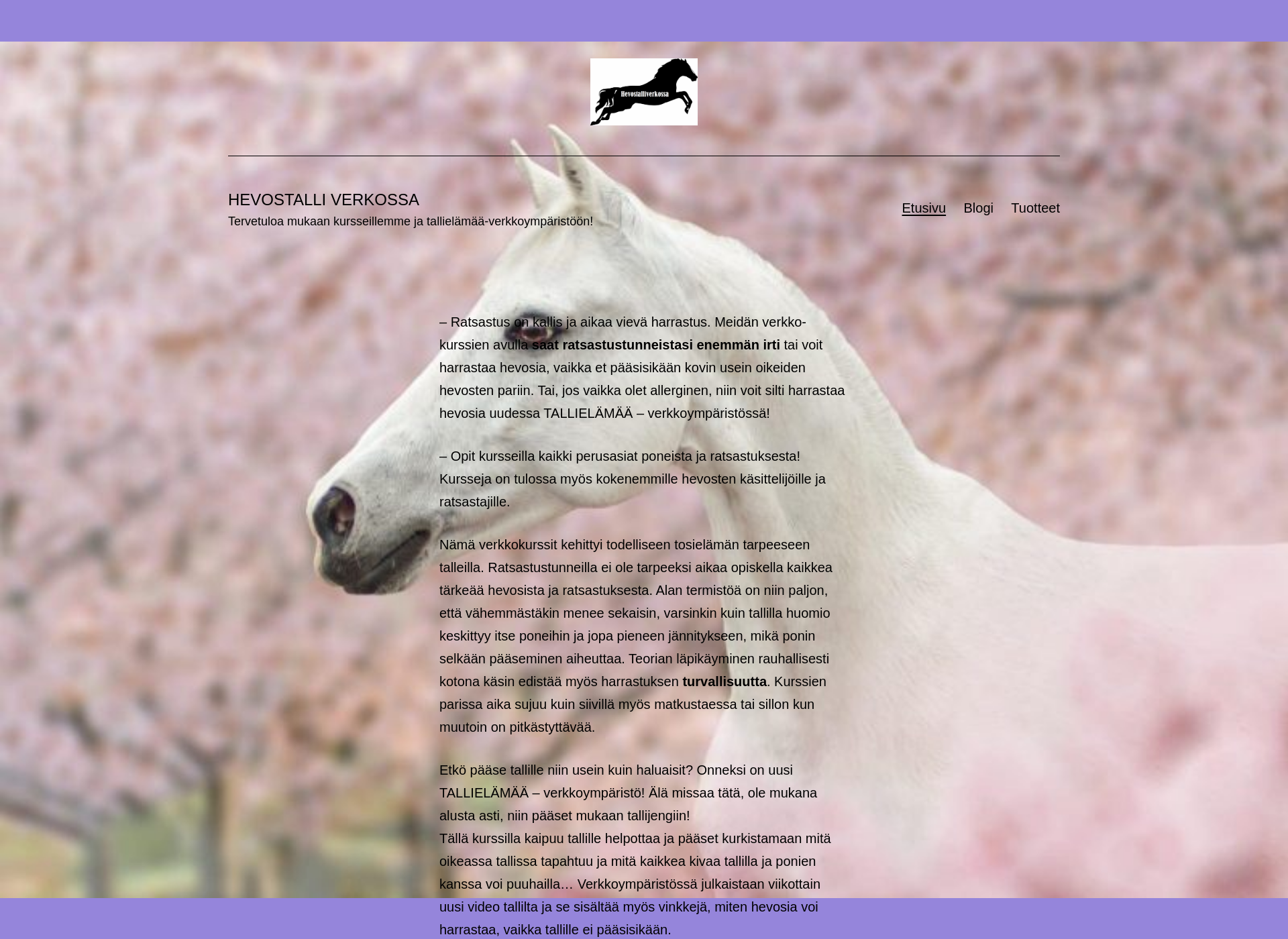 Screenshot for hevostalliverkossa.fi