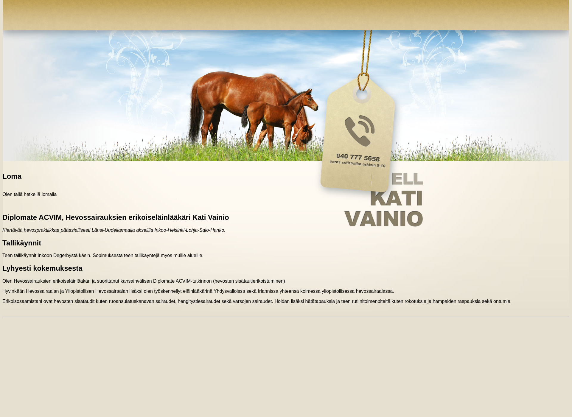 Skärmdump för hevostohtori.fi
