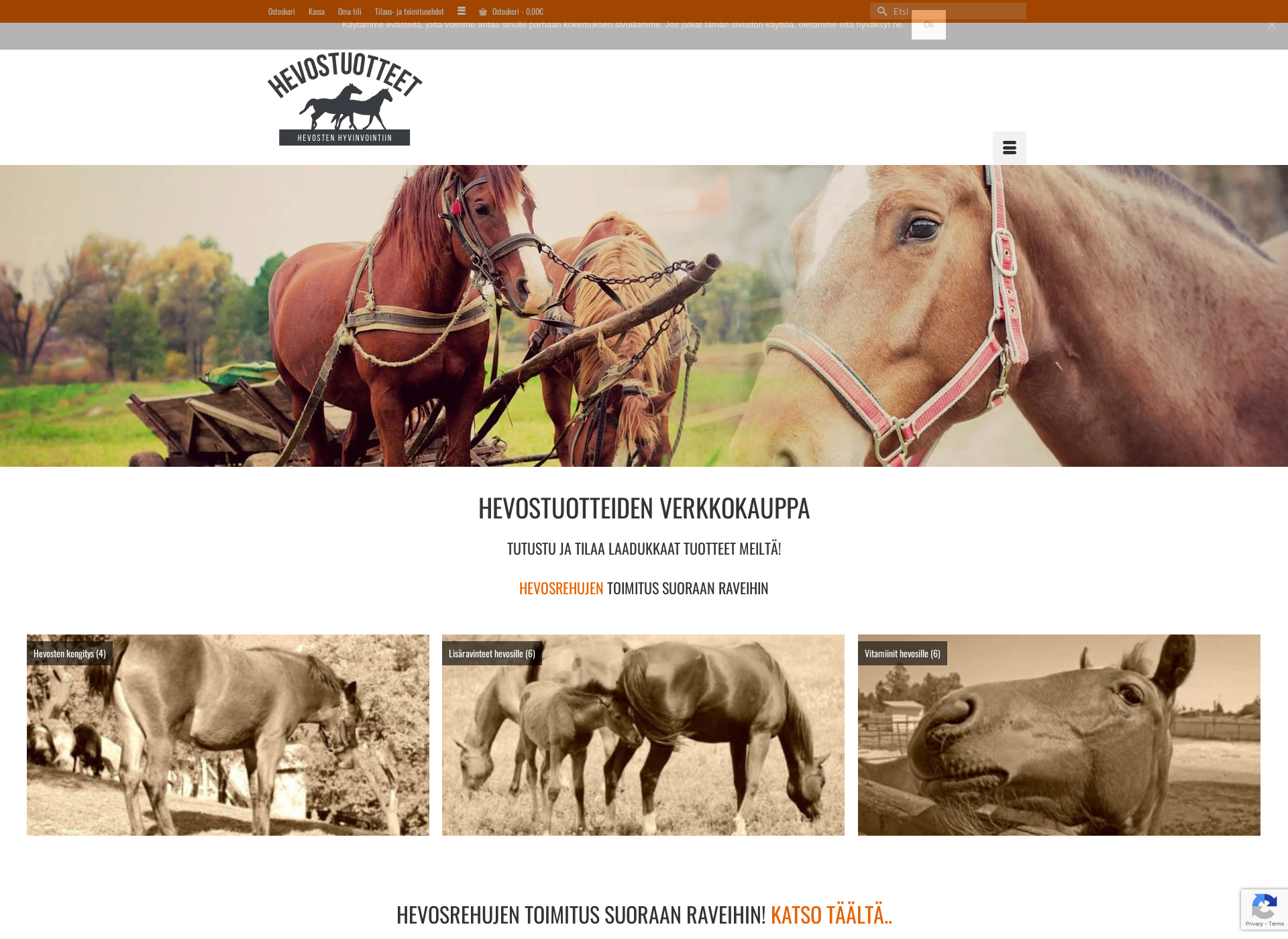 Screenshot for hevostuotteet.fi
