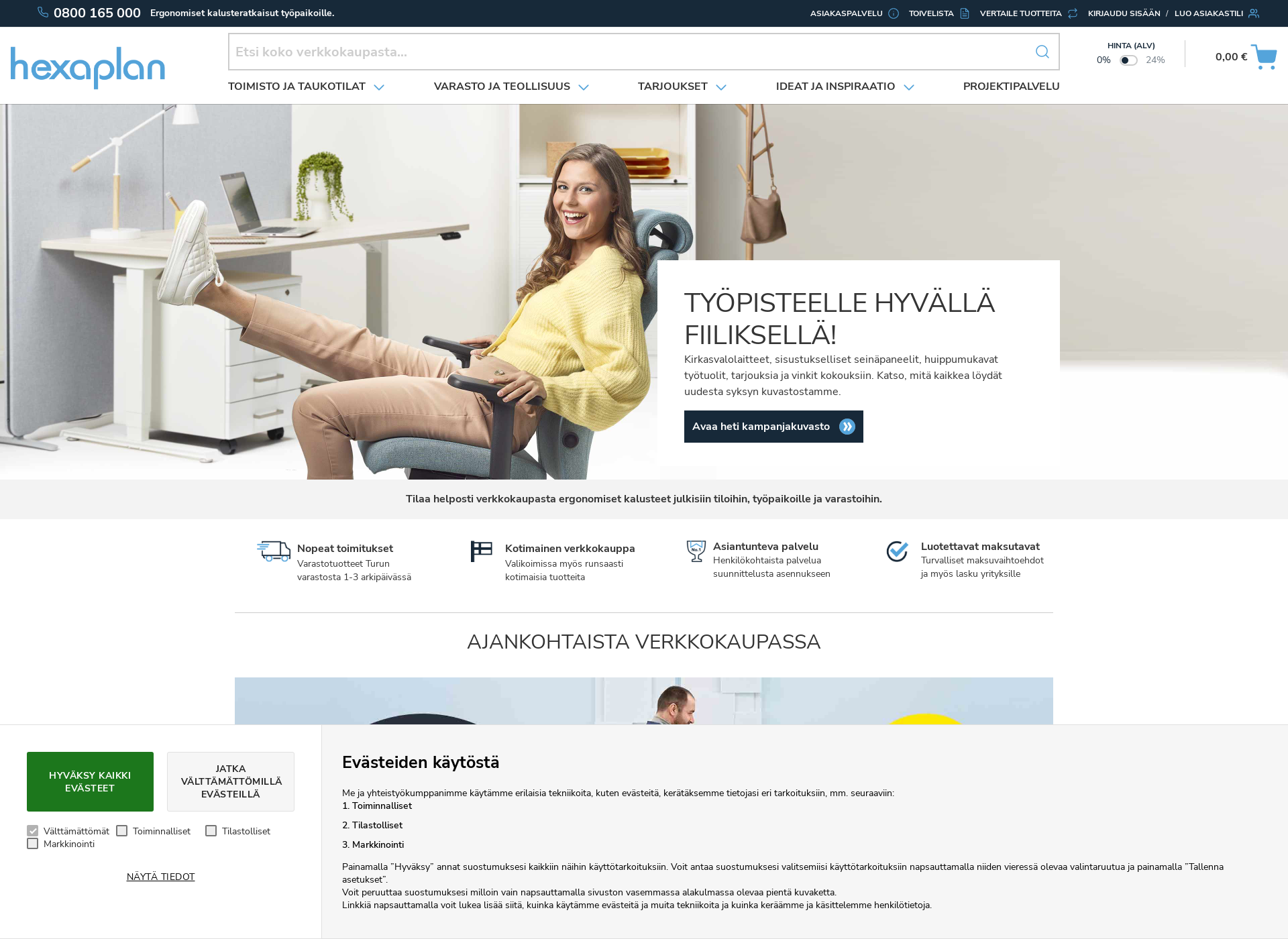 Skärmdump för hexaplan.fi