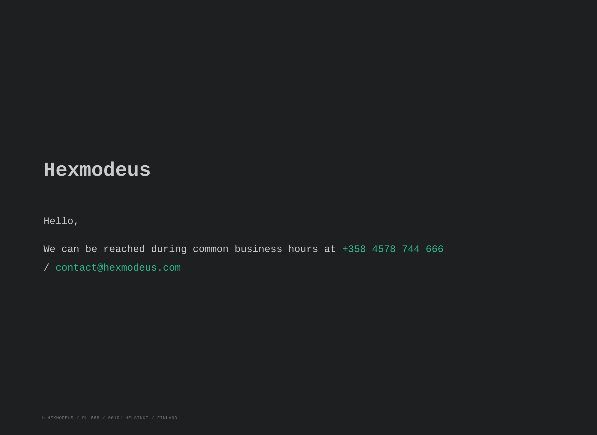 Screenshot for hexmodeus.fi