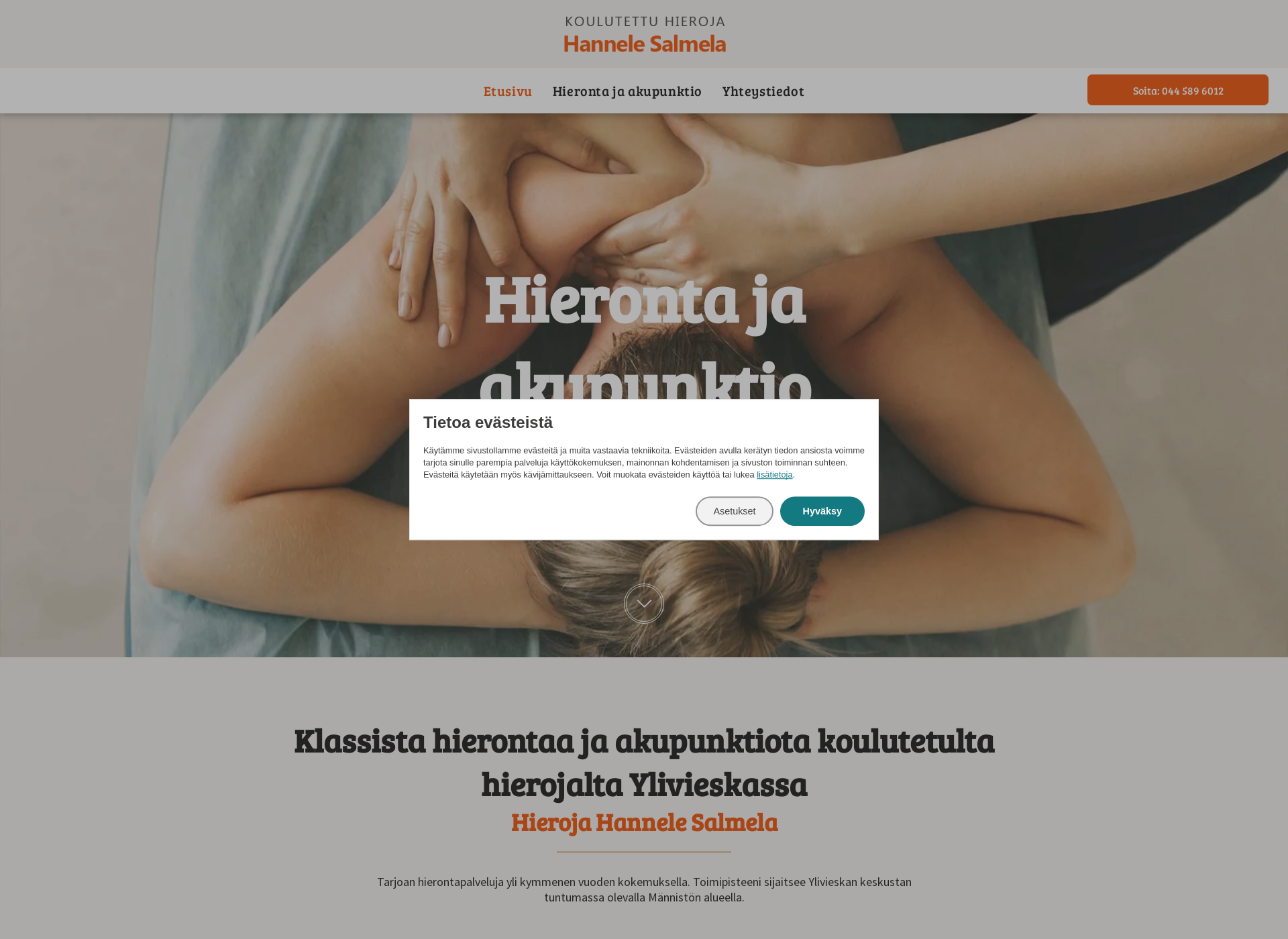 Screenshot for hierojahannelesalmela.fi
