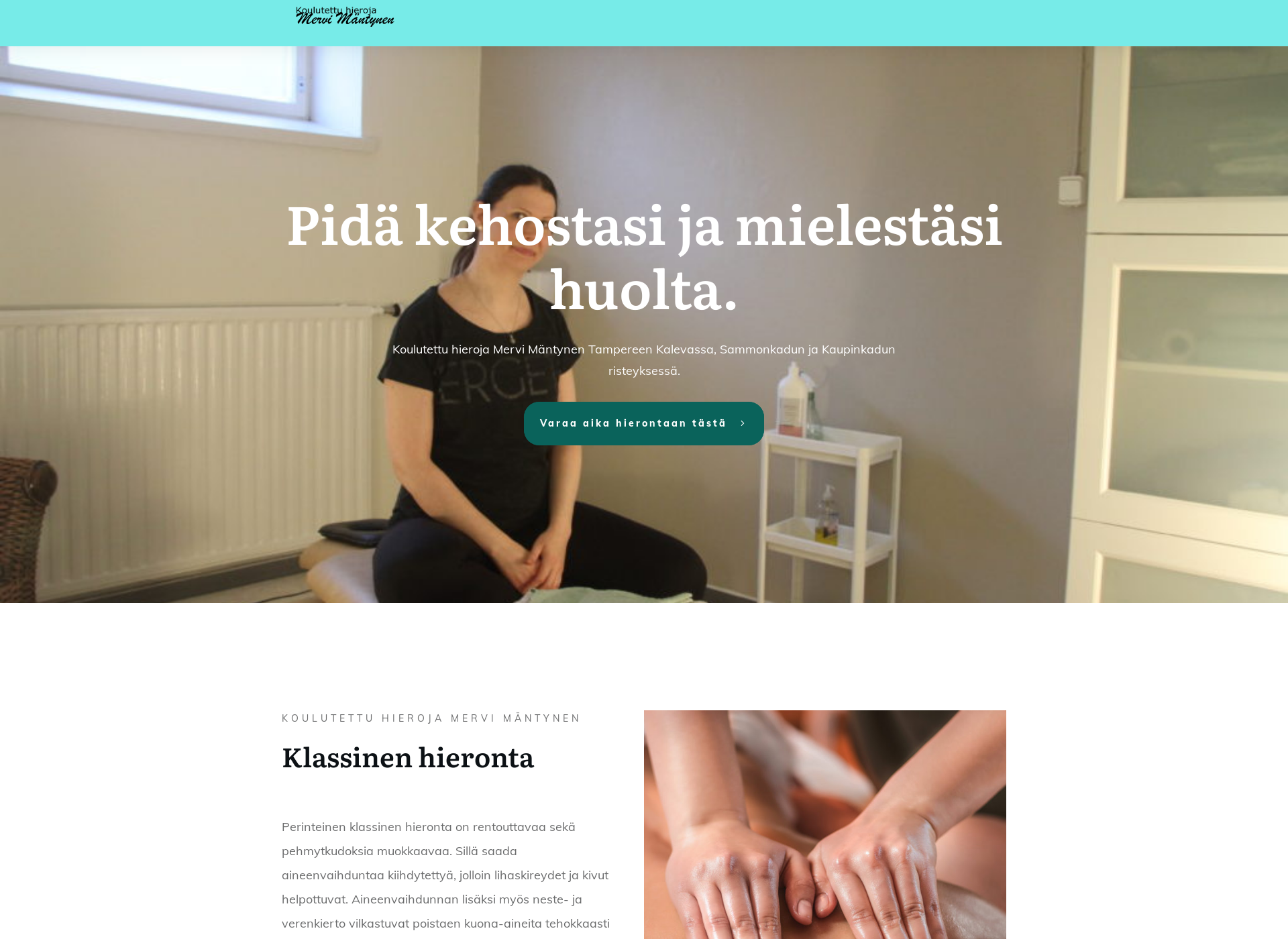 Skärmdump för hierojamervi.fi