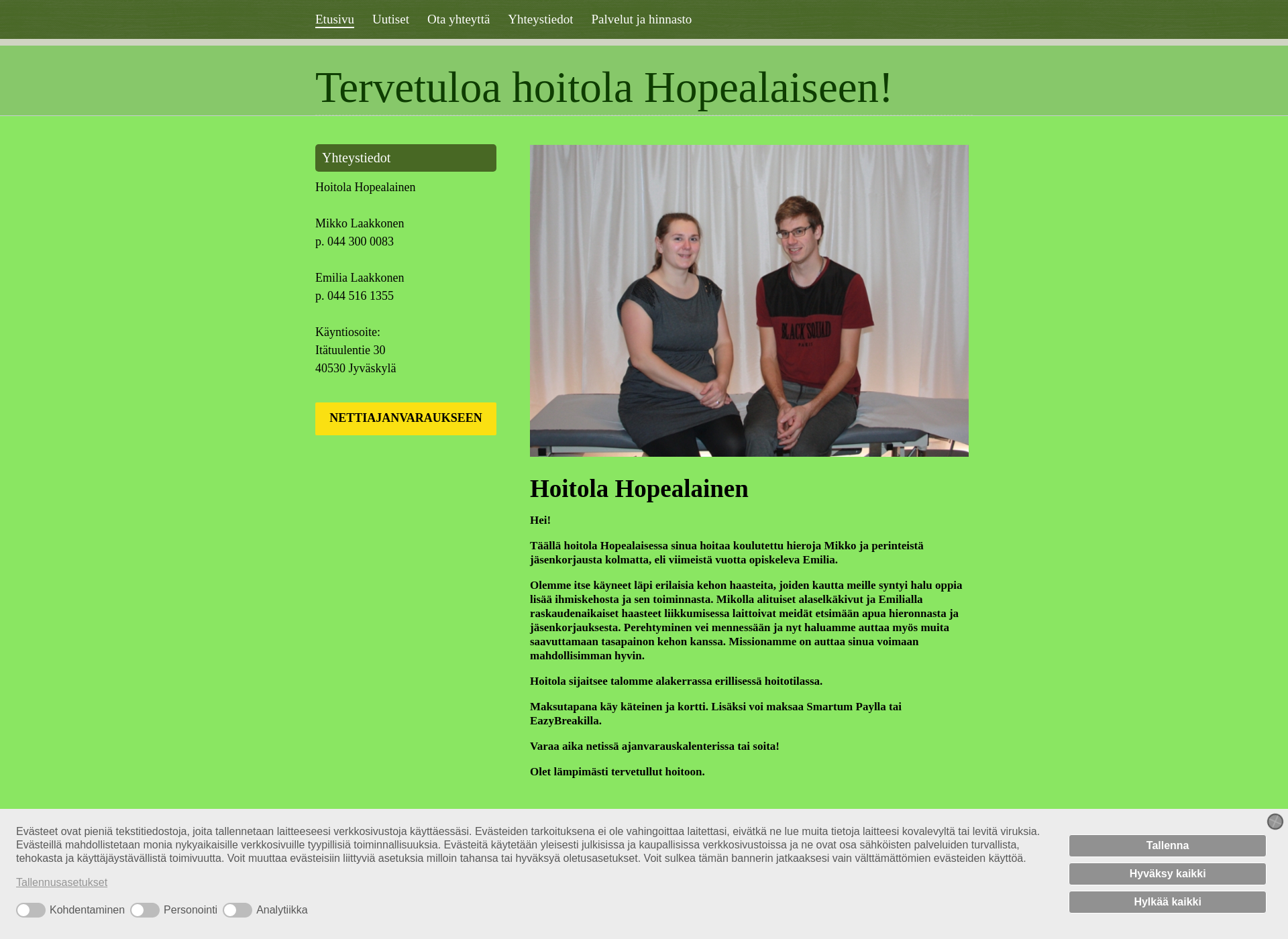Skärmdump för hierojamikkolaakkonen.fi