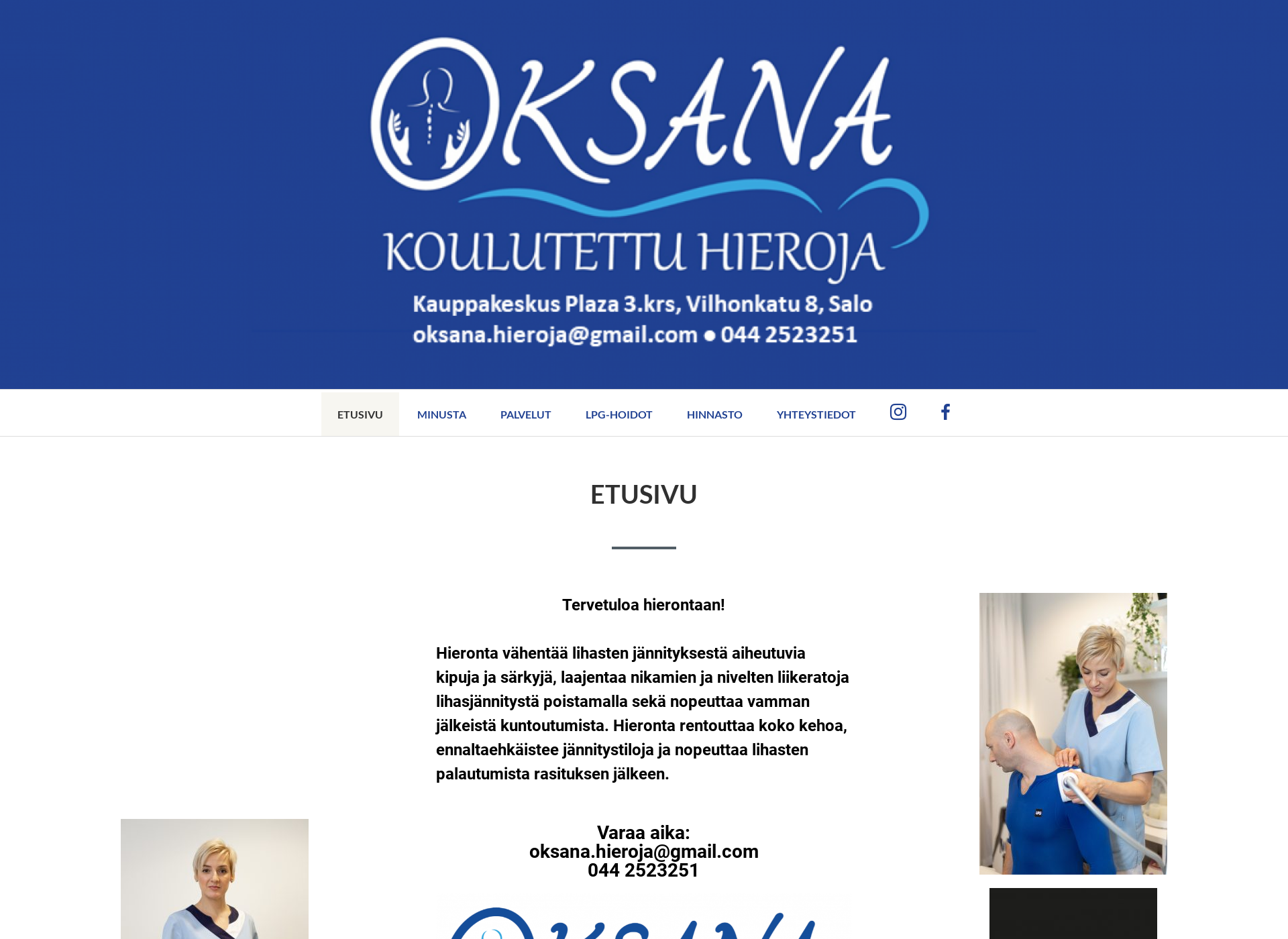 Screenshot for hierojaoksana.fi