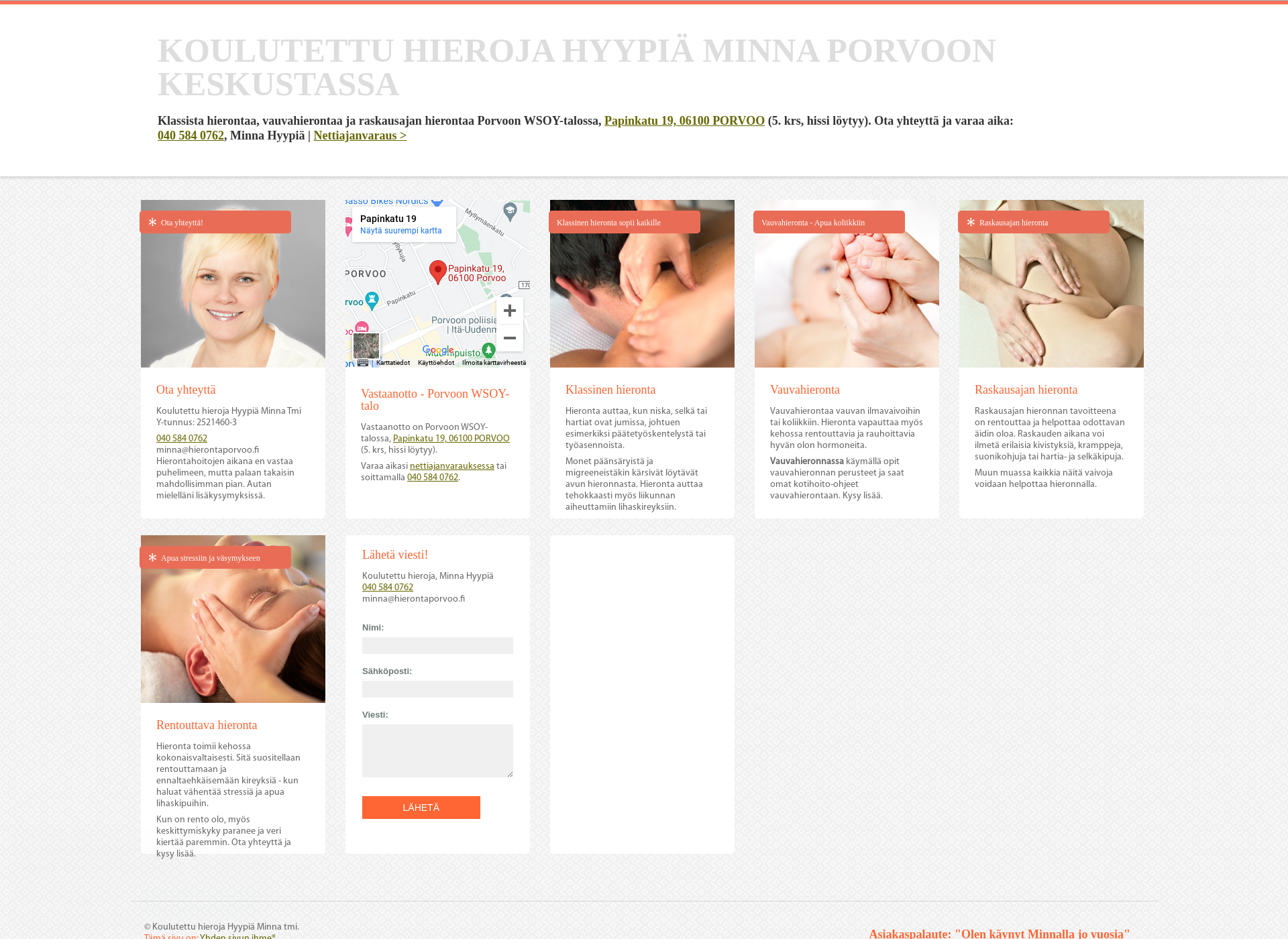 Screenshot for hierojaporvoo.fi