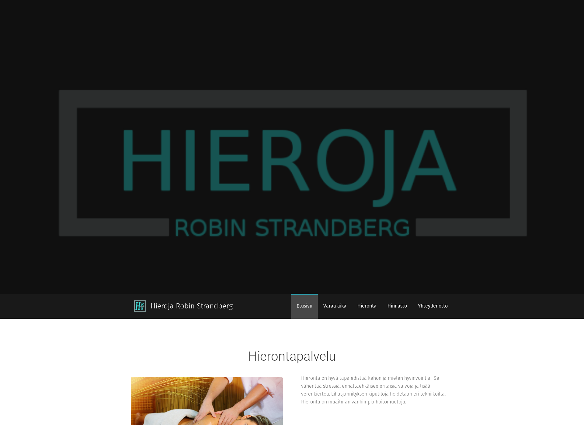 Skärmdump för hierojarobin.fi