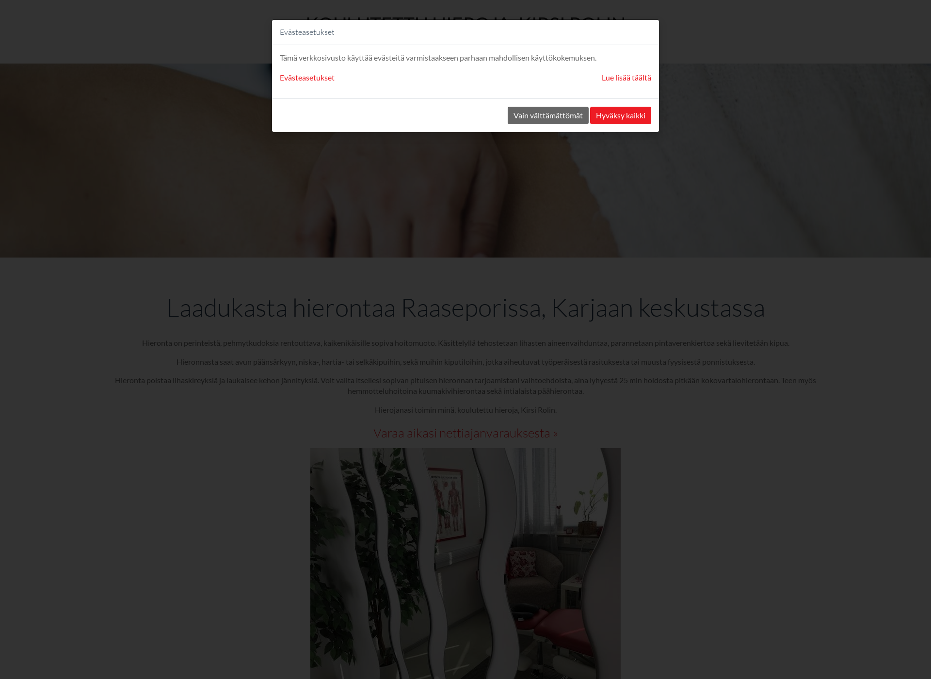 Skärmdump för hierojarolin.fi