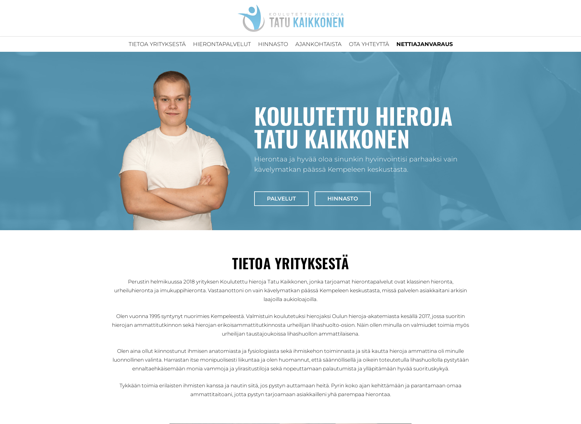 Skärmdump för hierojatatukaikkonen.fi