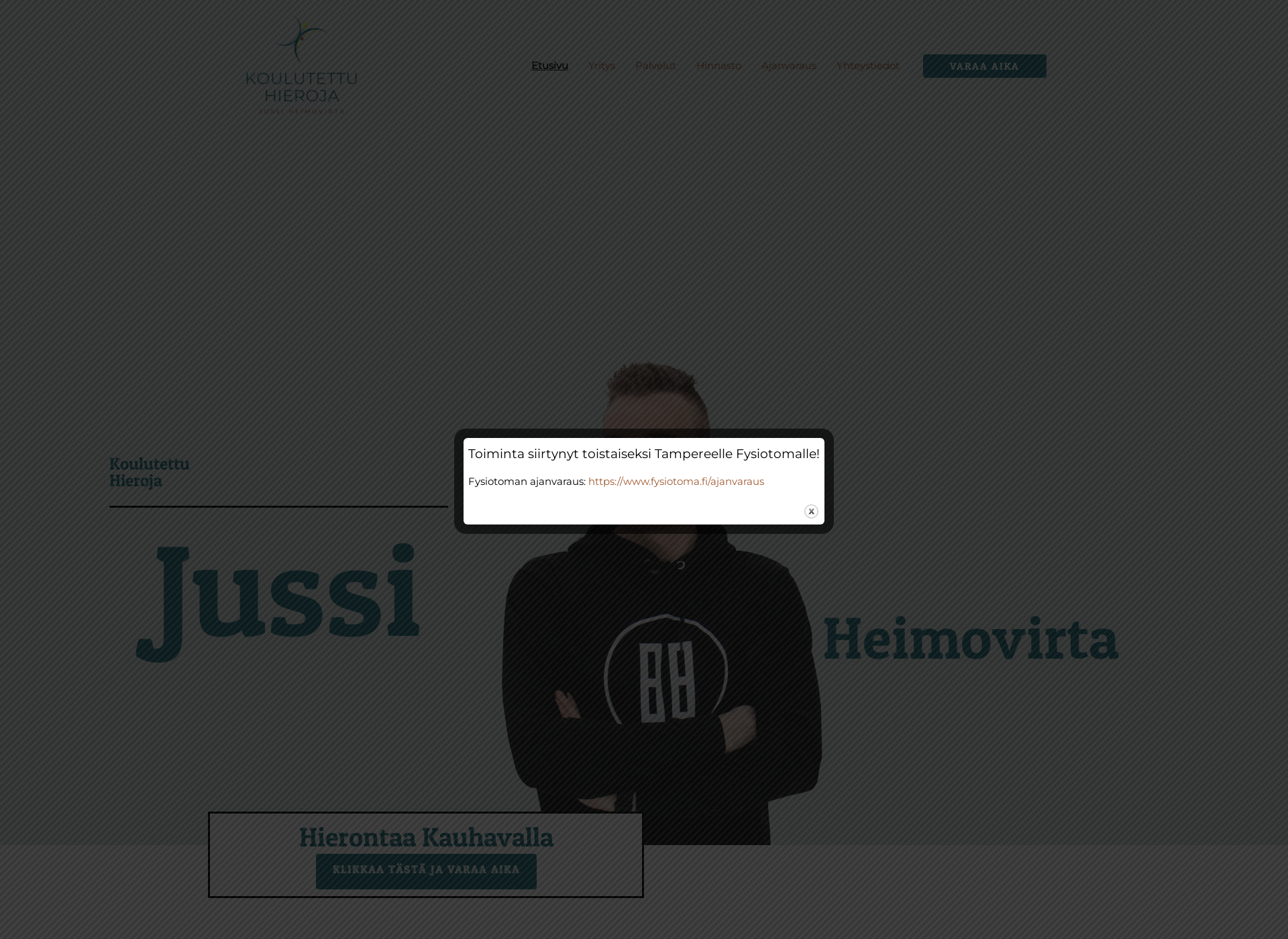 Skärmdump för hieronta-kauhava.fi
