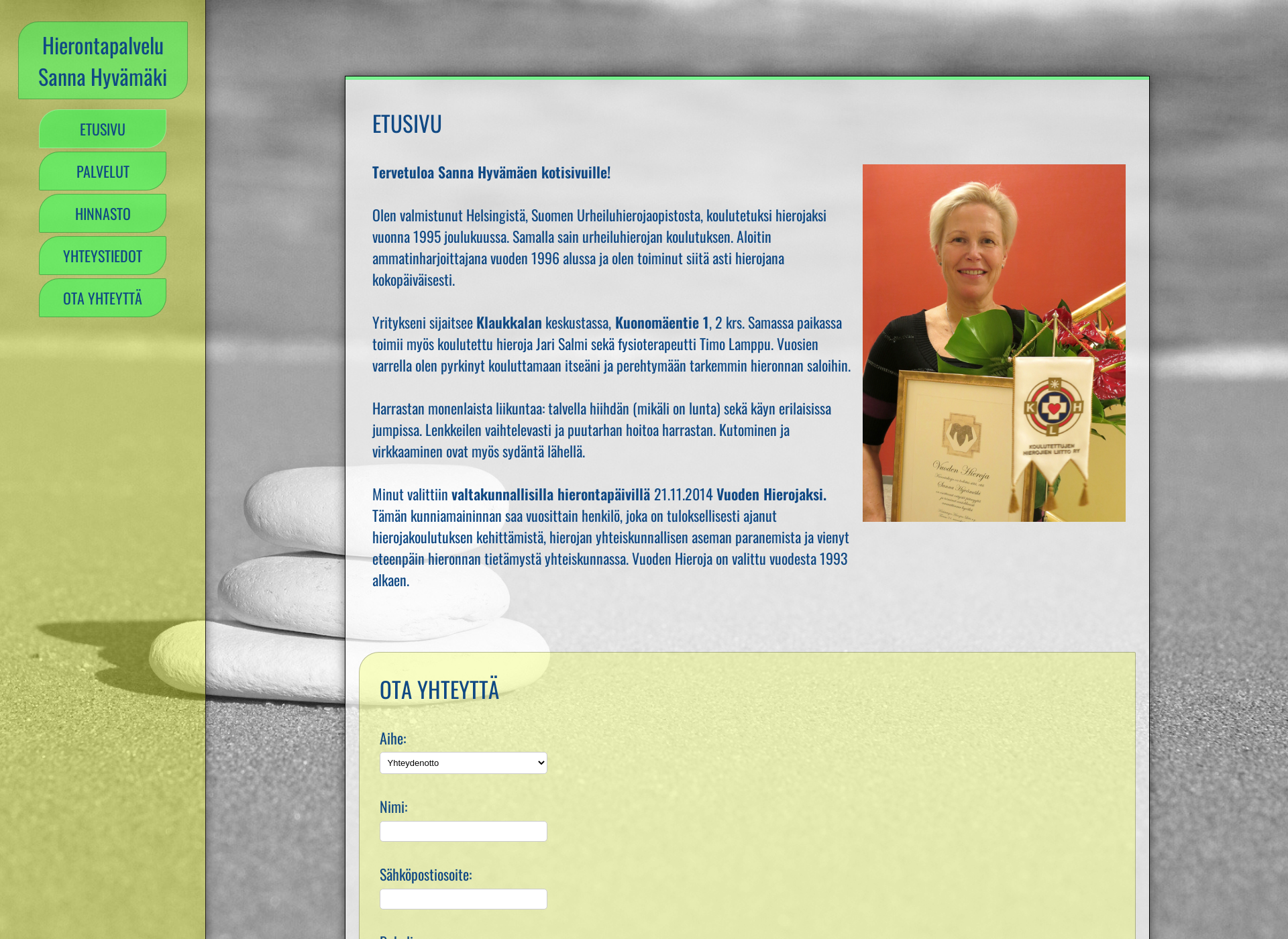 Screenshot for hierontahyvamaki.fi