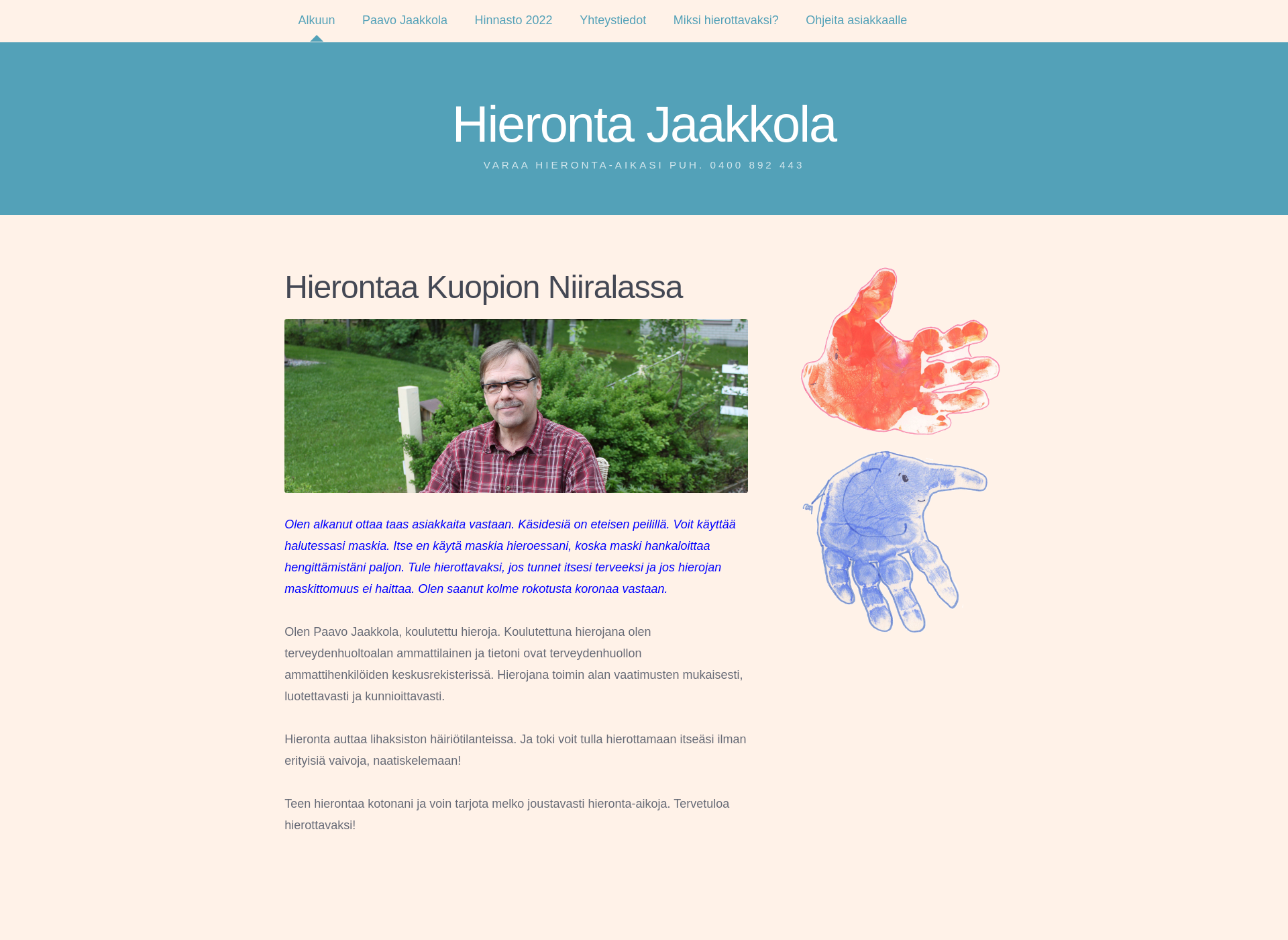 Skärmdump för hierontajaakkola.fi