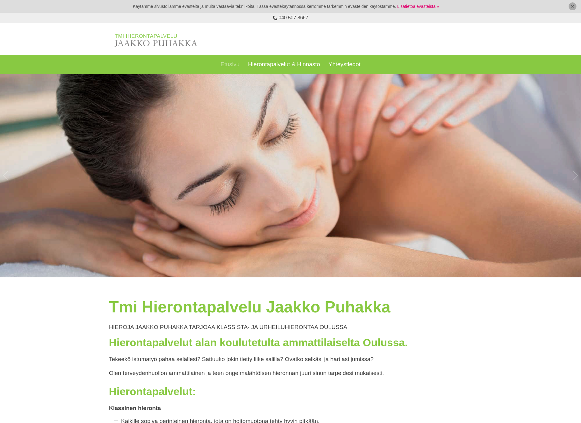 Skärmdump för hierontajaakkopuhakka.fi