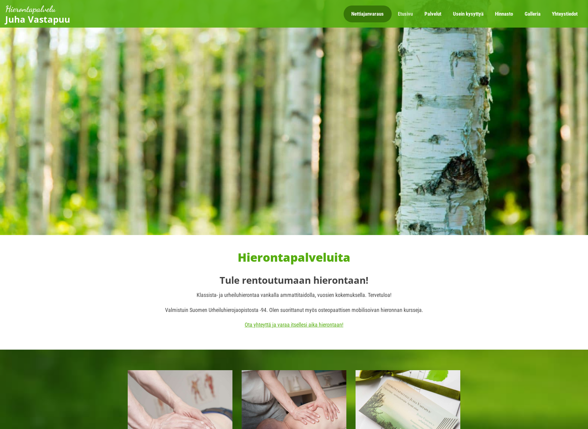 Screenshot for hierontapalvelua.fi