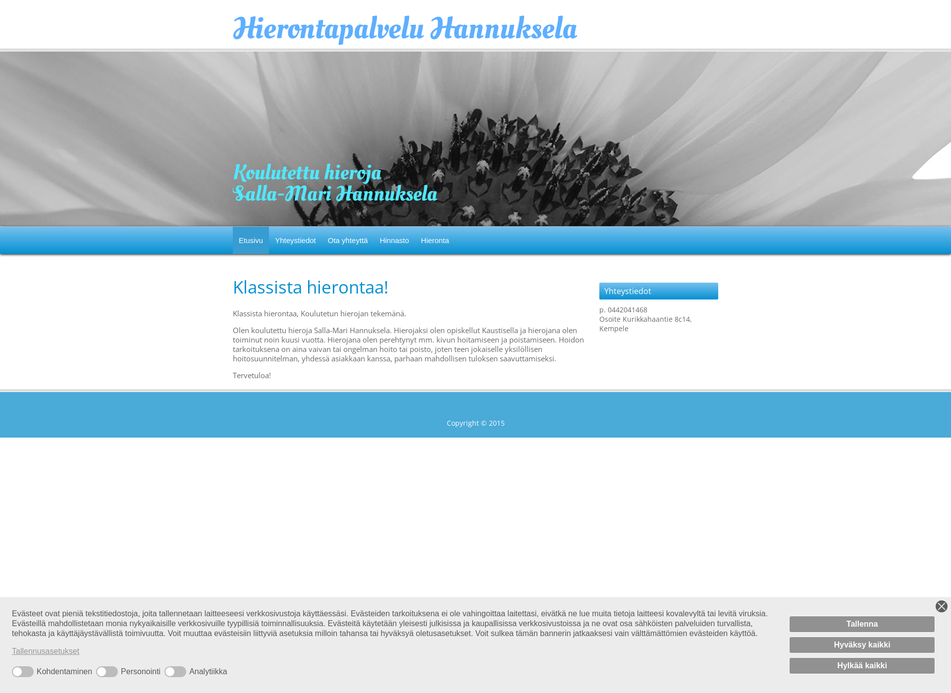 Screenshot for hierontapalveluhannuksela.fi