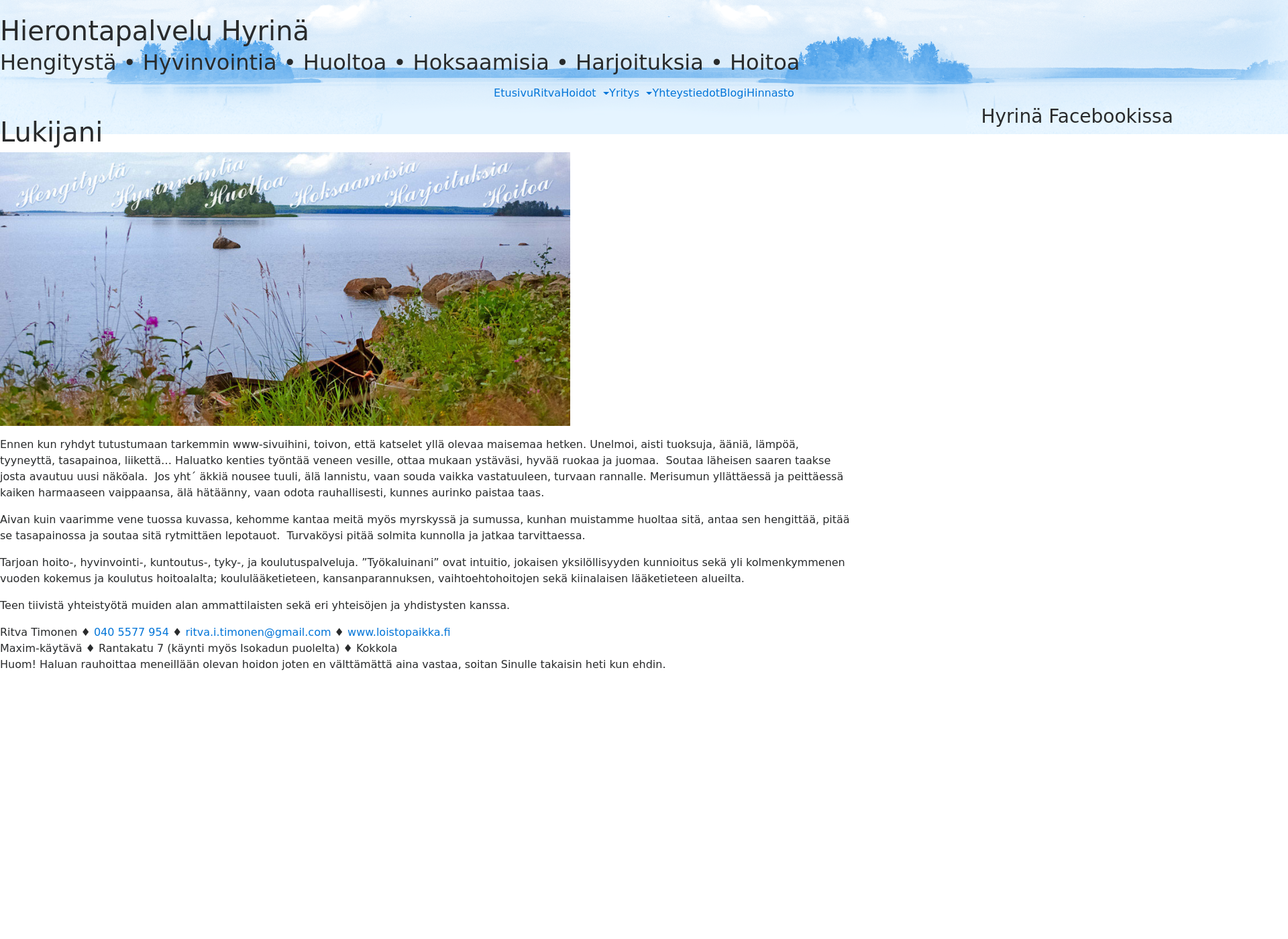 Screenshot for hierontapalveluhyrinä.fi