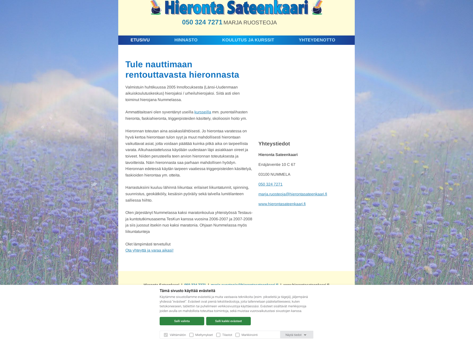 Screenshot for hierontasateenkaari.fi