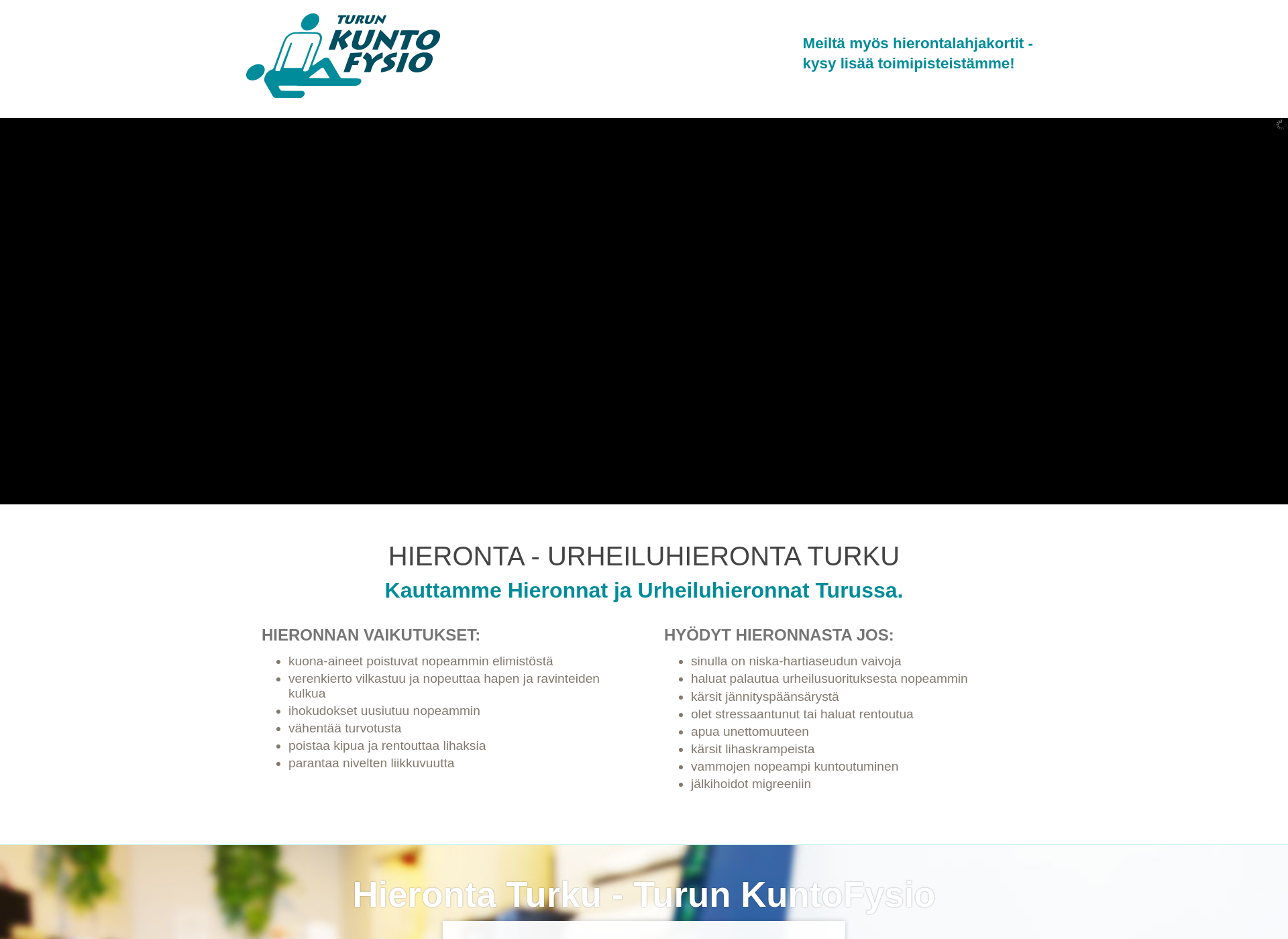 Skärmdump för hierontaturku.fi