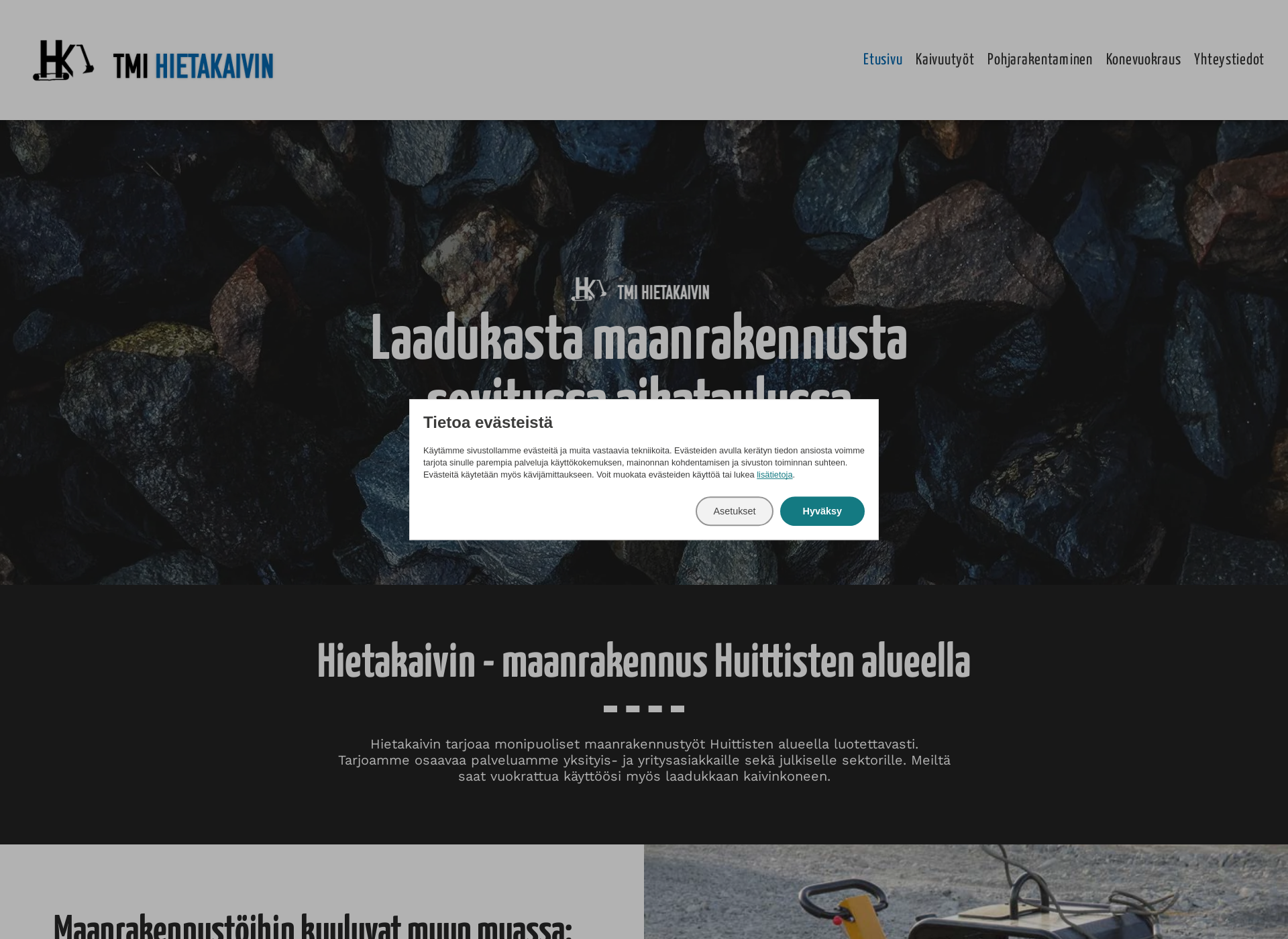 Skärmdump för hietakaivin.fi