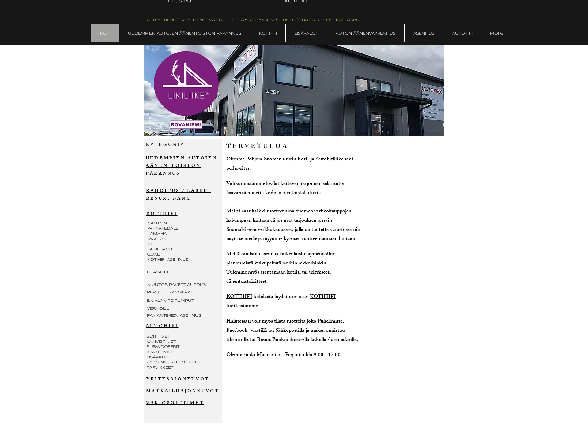 Skärmdump för hifikonex.fi