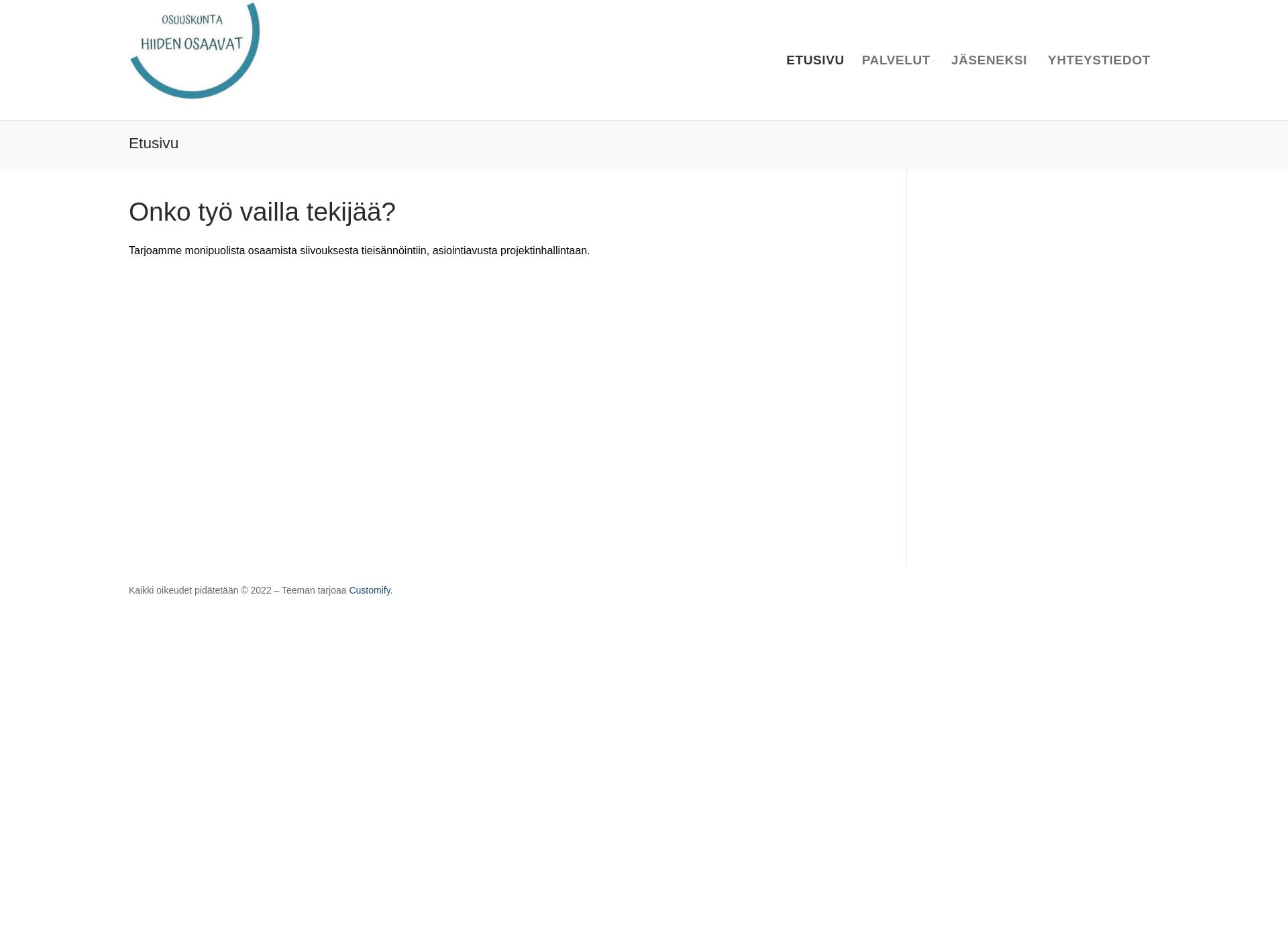 Skärmdump för hiidenosaavat.fi