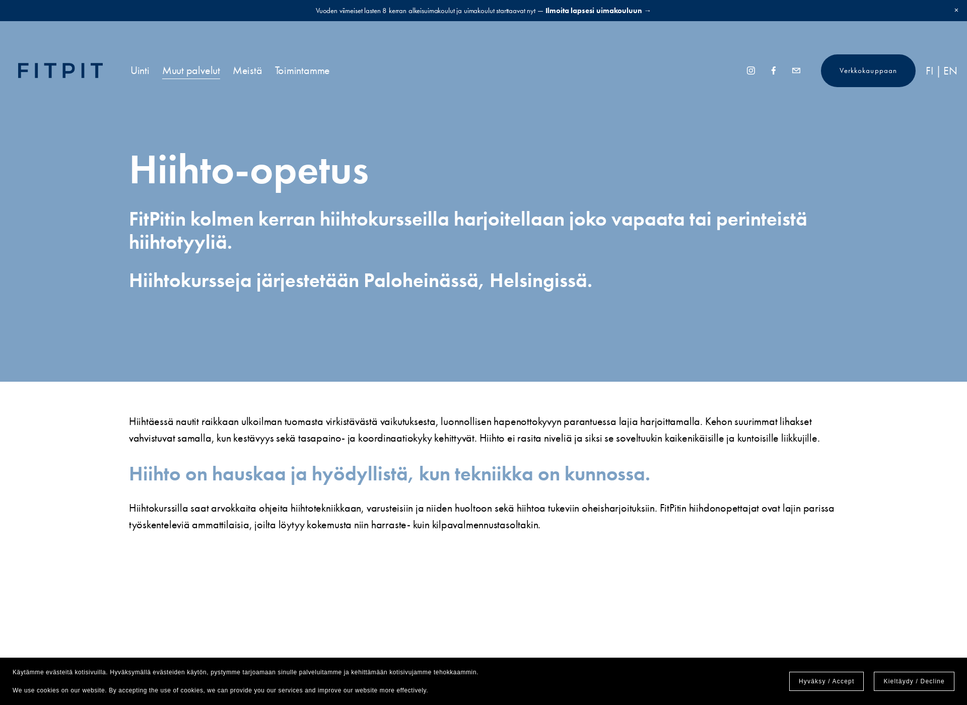 Screenshot for hiihto-opetus.fi