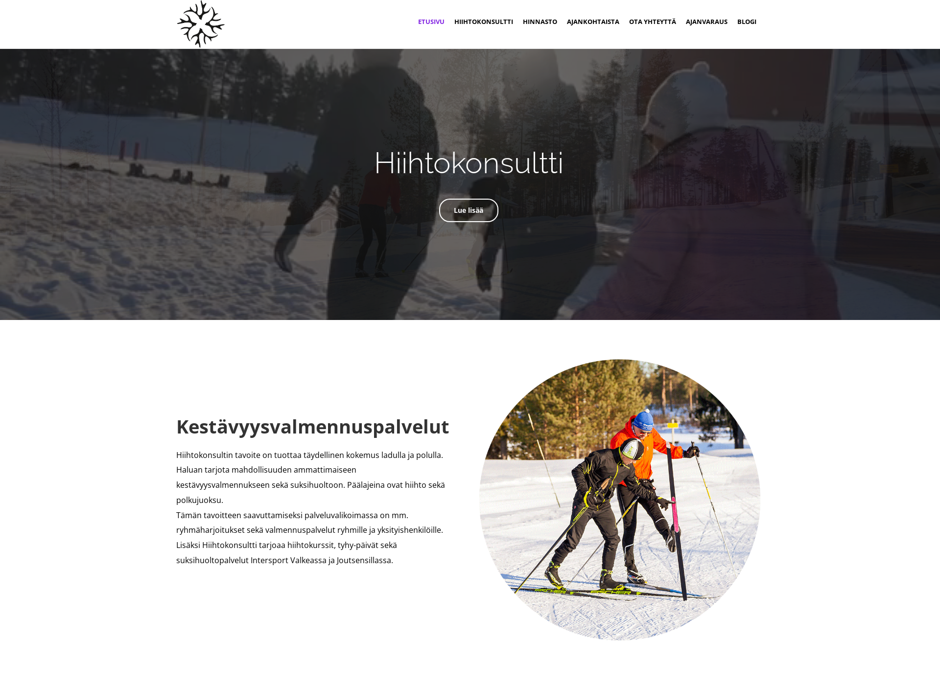 Skärmdump för hiihtokonsultti.fi