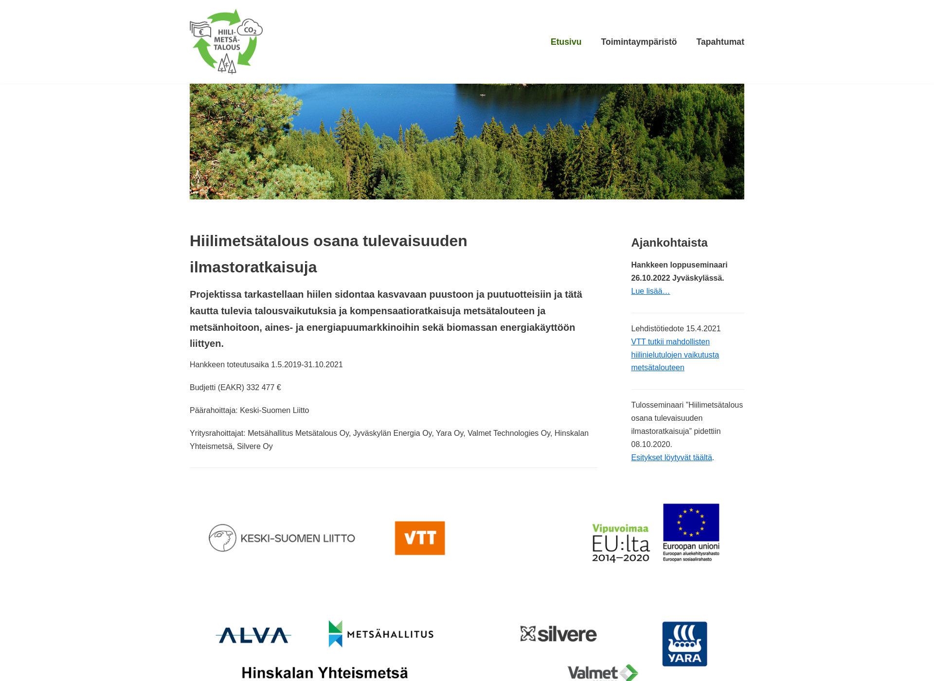 Screenshot for hiilimetsatalous.fi