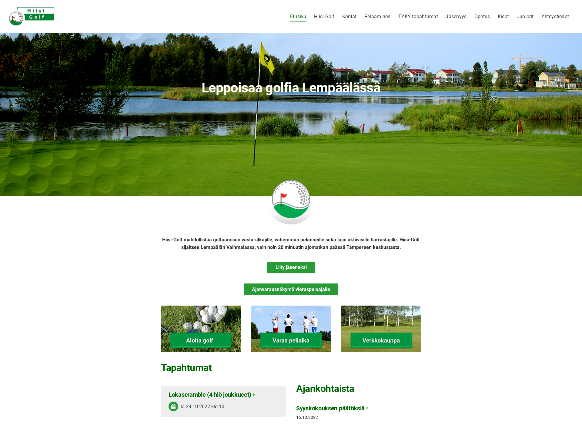 Skärmdump för hiisi-golf.fi