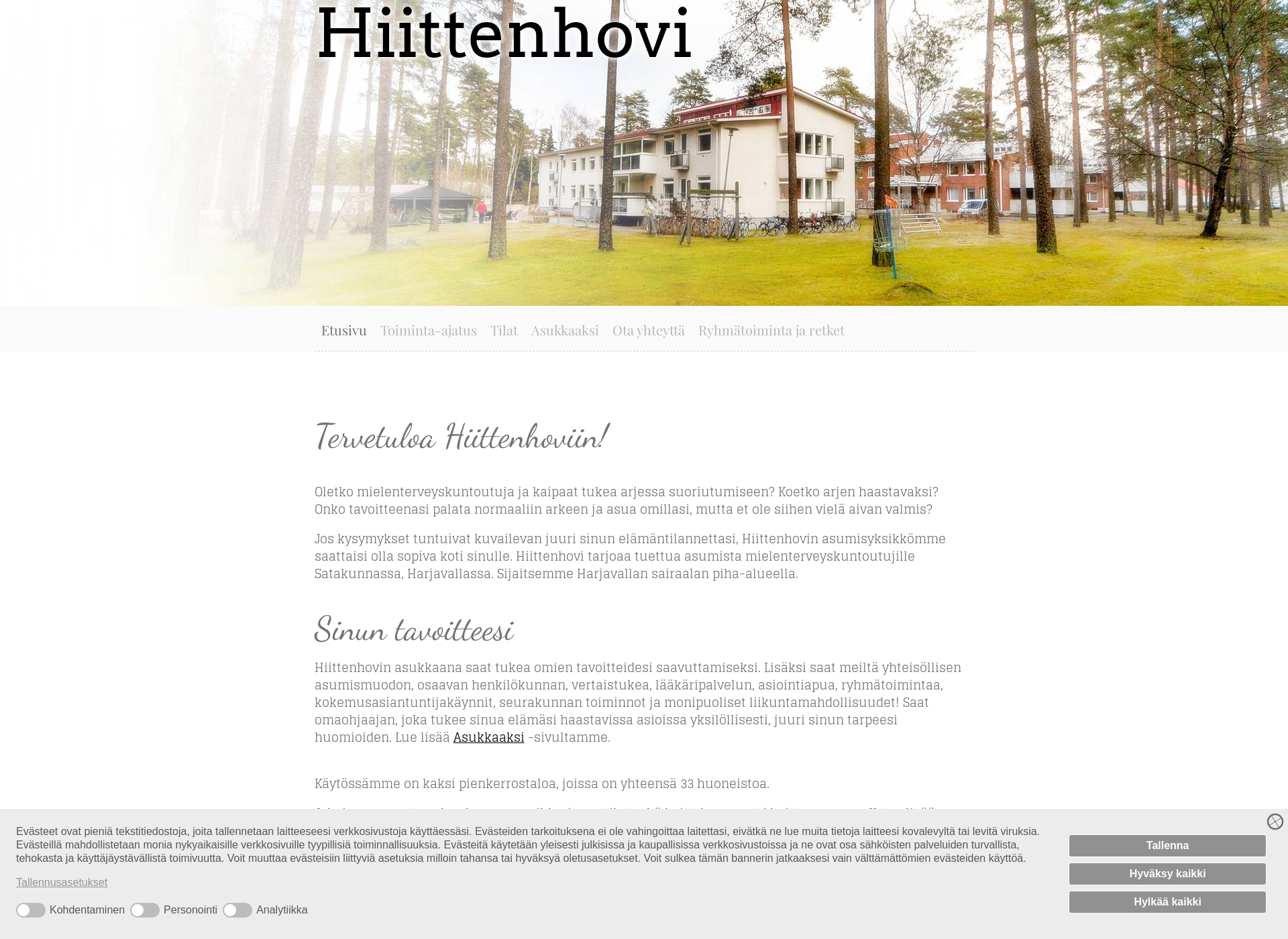 Skärmdump för hiittenhovi.fi
