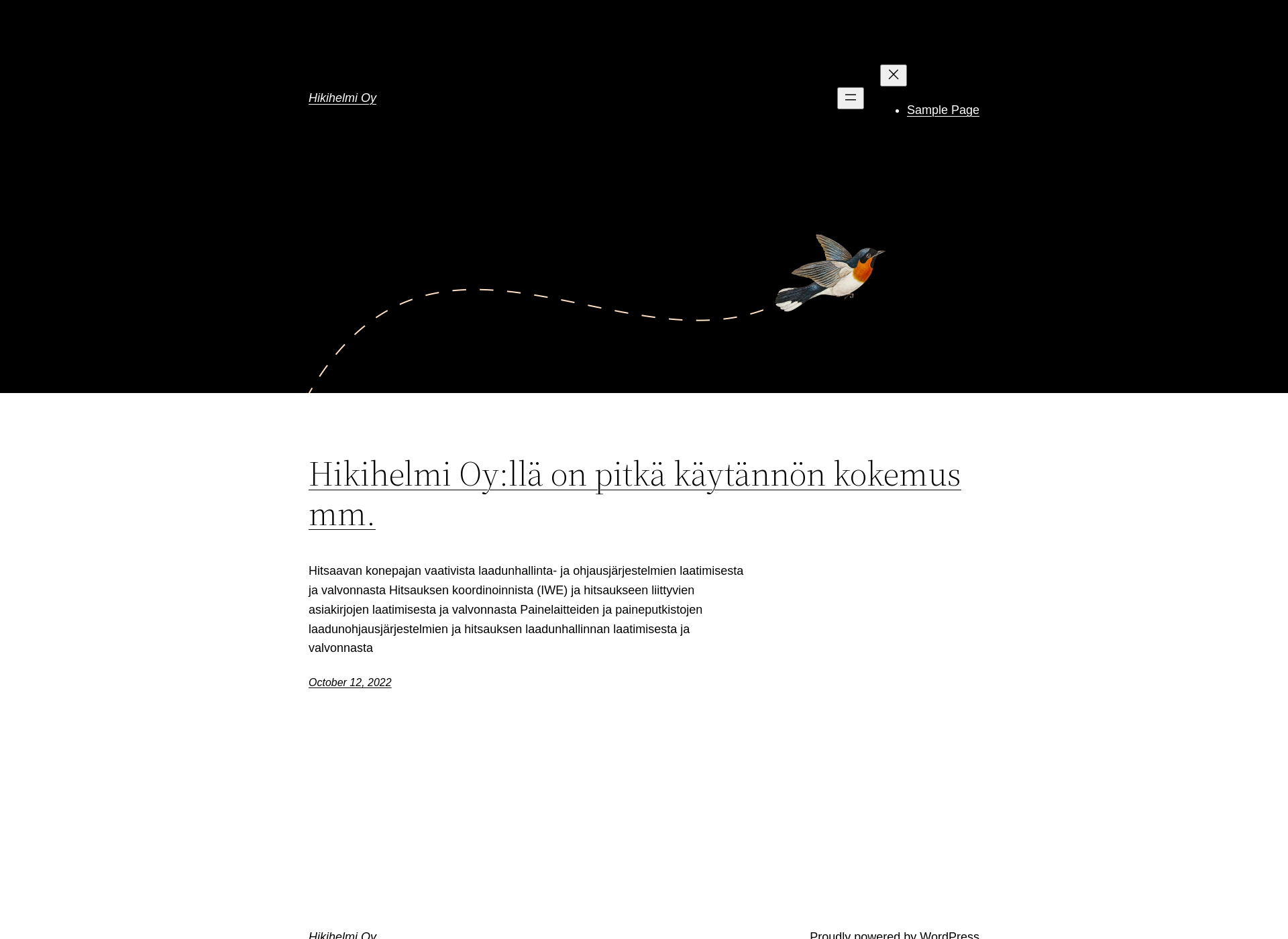 Skärmdump för hikihelmi.fi