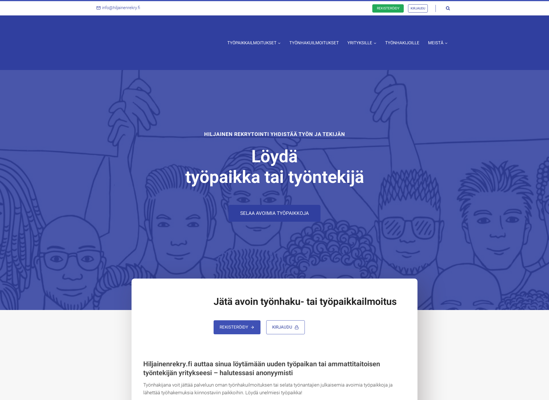 Screenshot for hiljainenrekry.fi