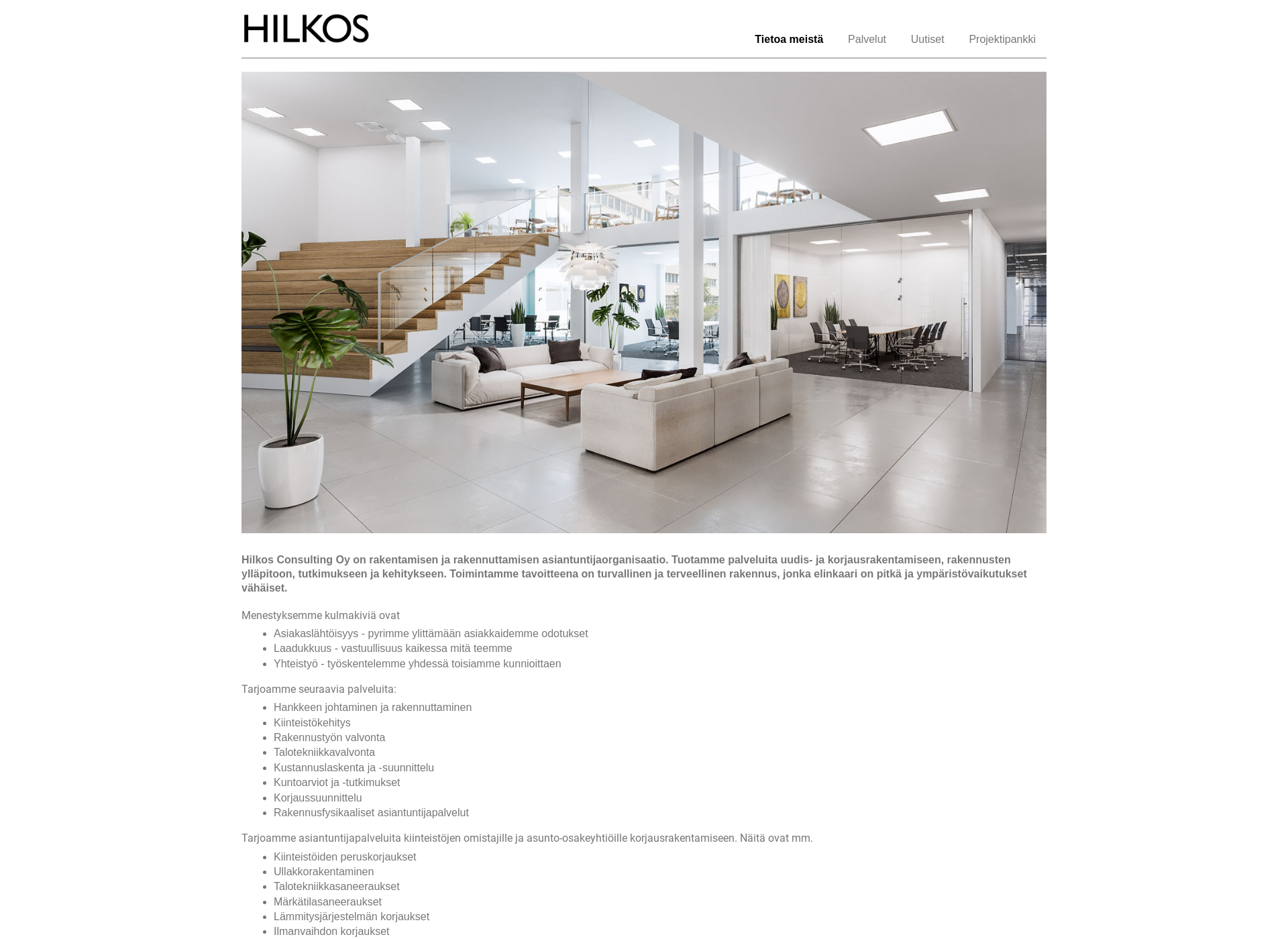 Skärmdump för hilkos.fi