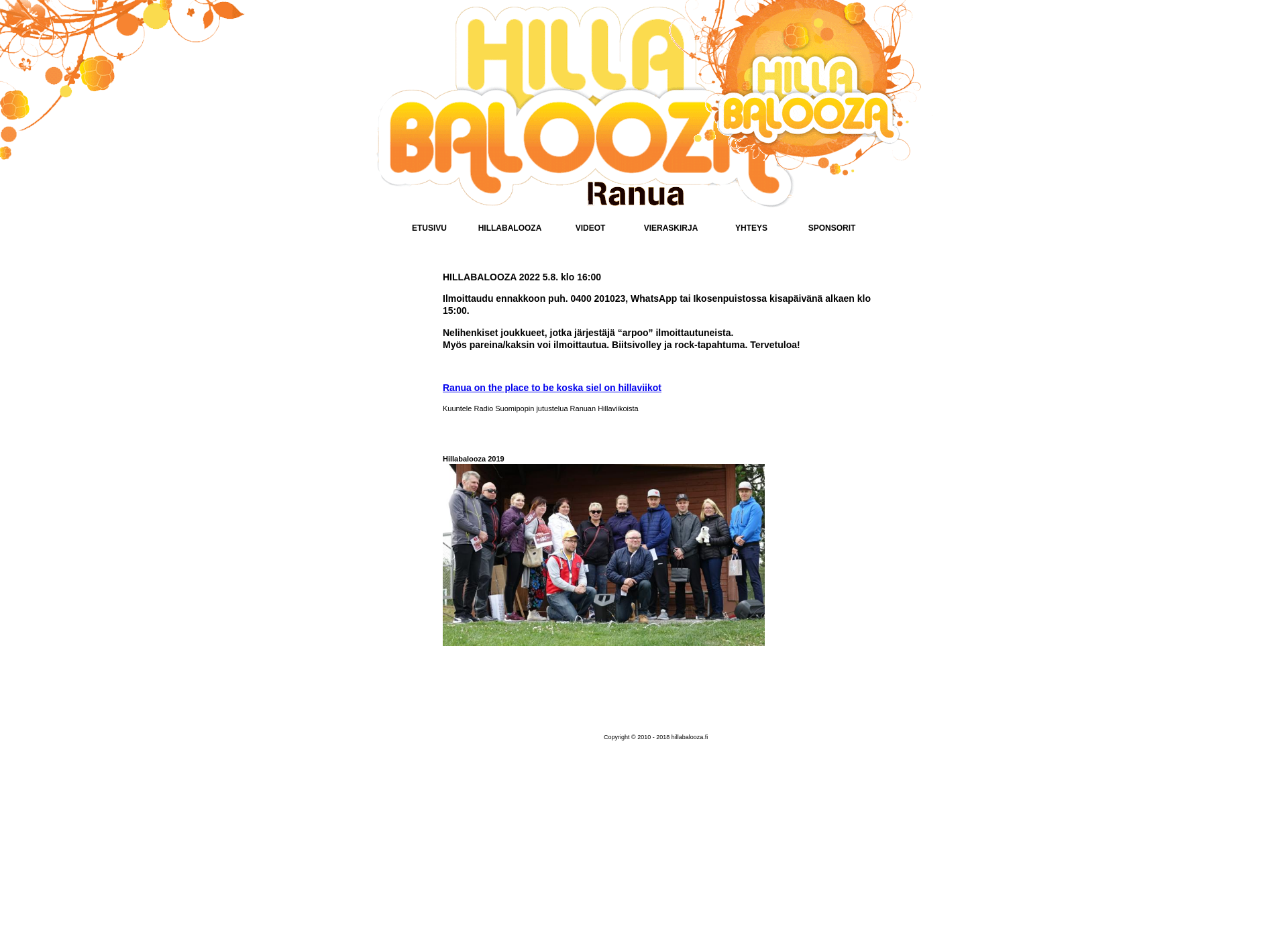 Screenshot for hillabalooza.fi