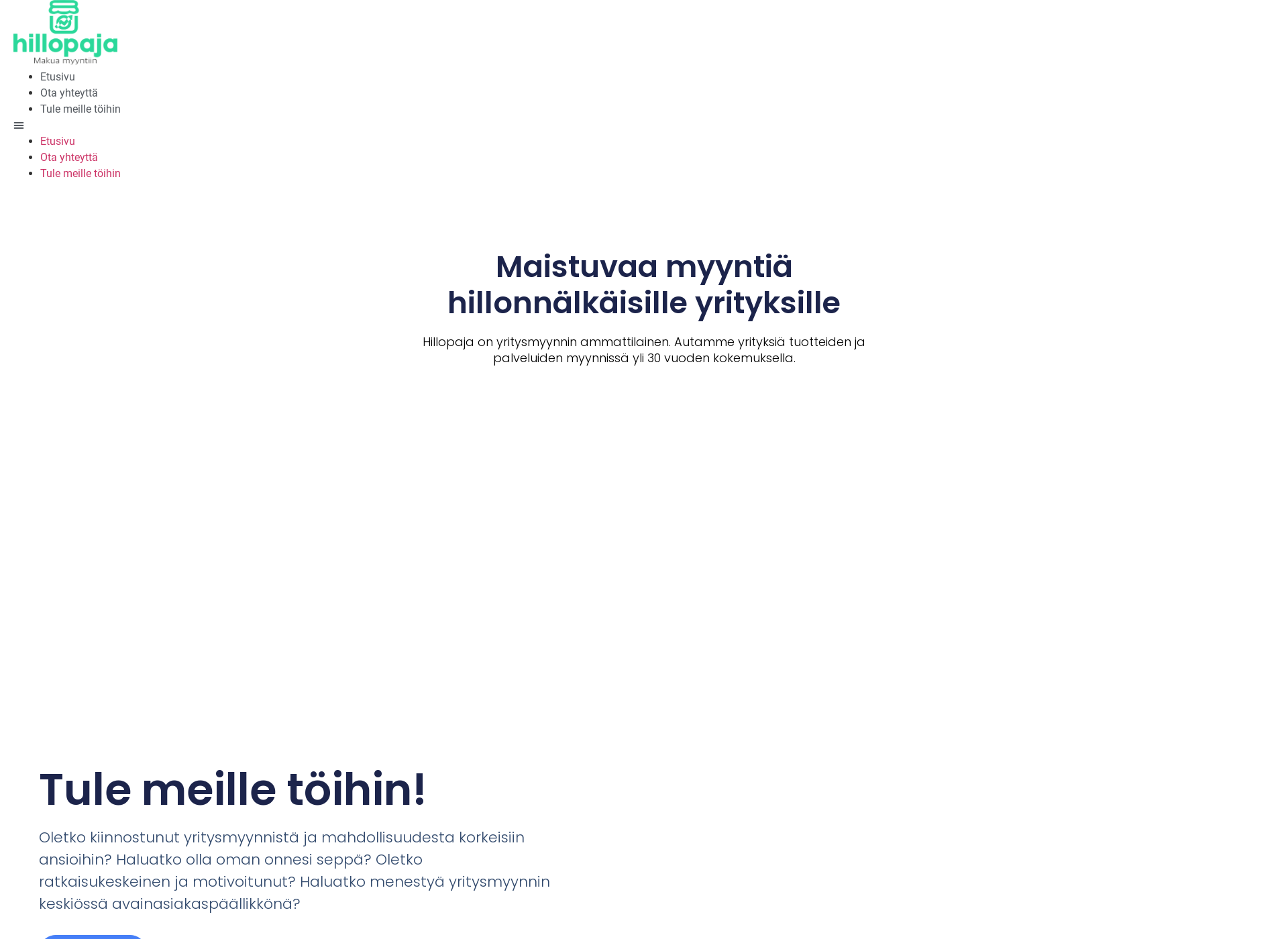Skärmdump för hillopaja.fi