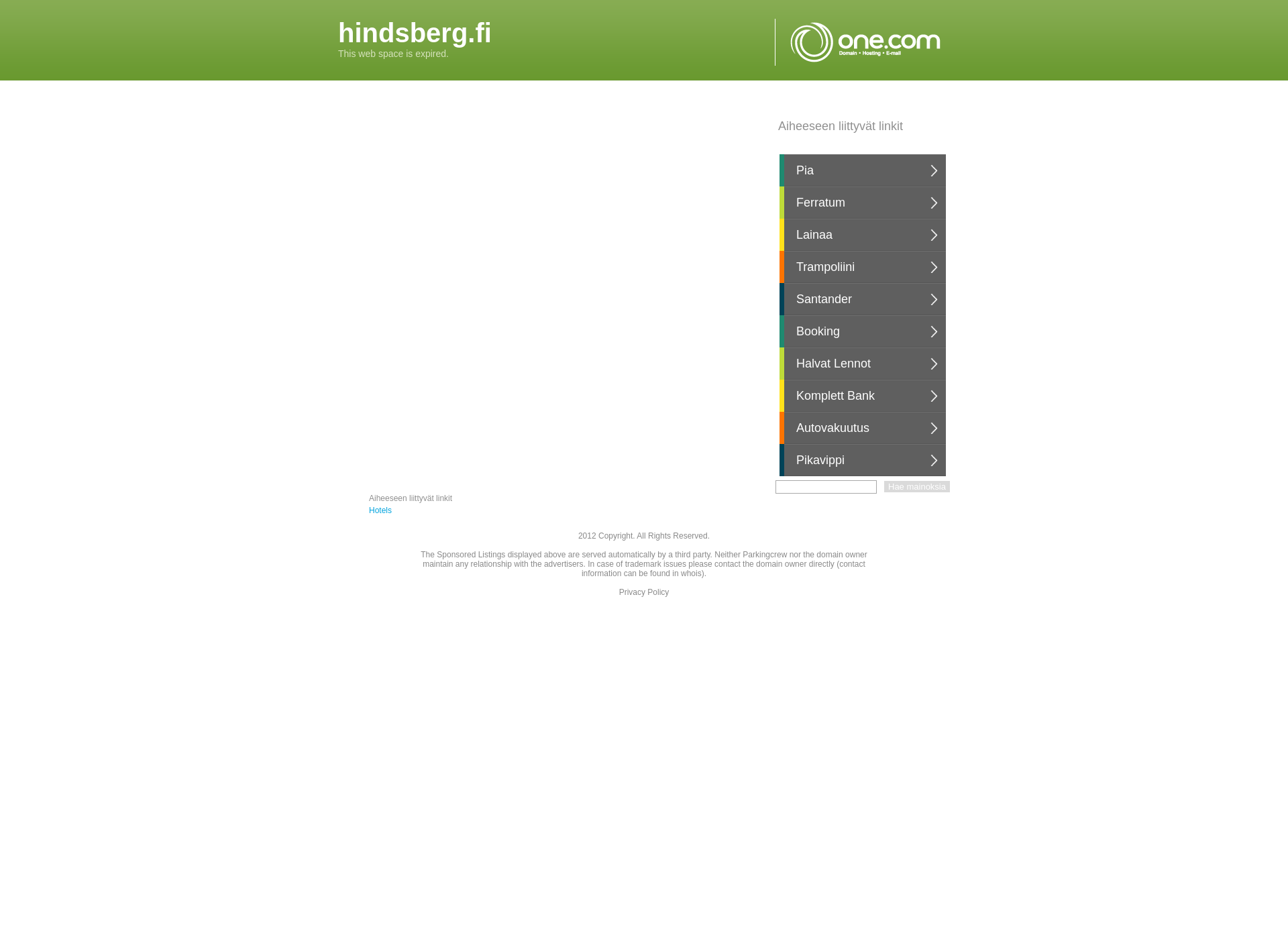 Screenshot for hindsberg.fi