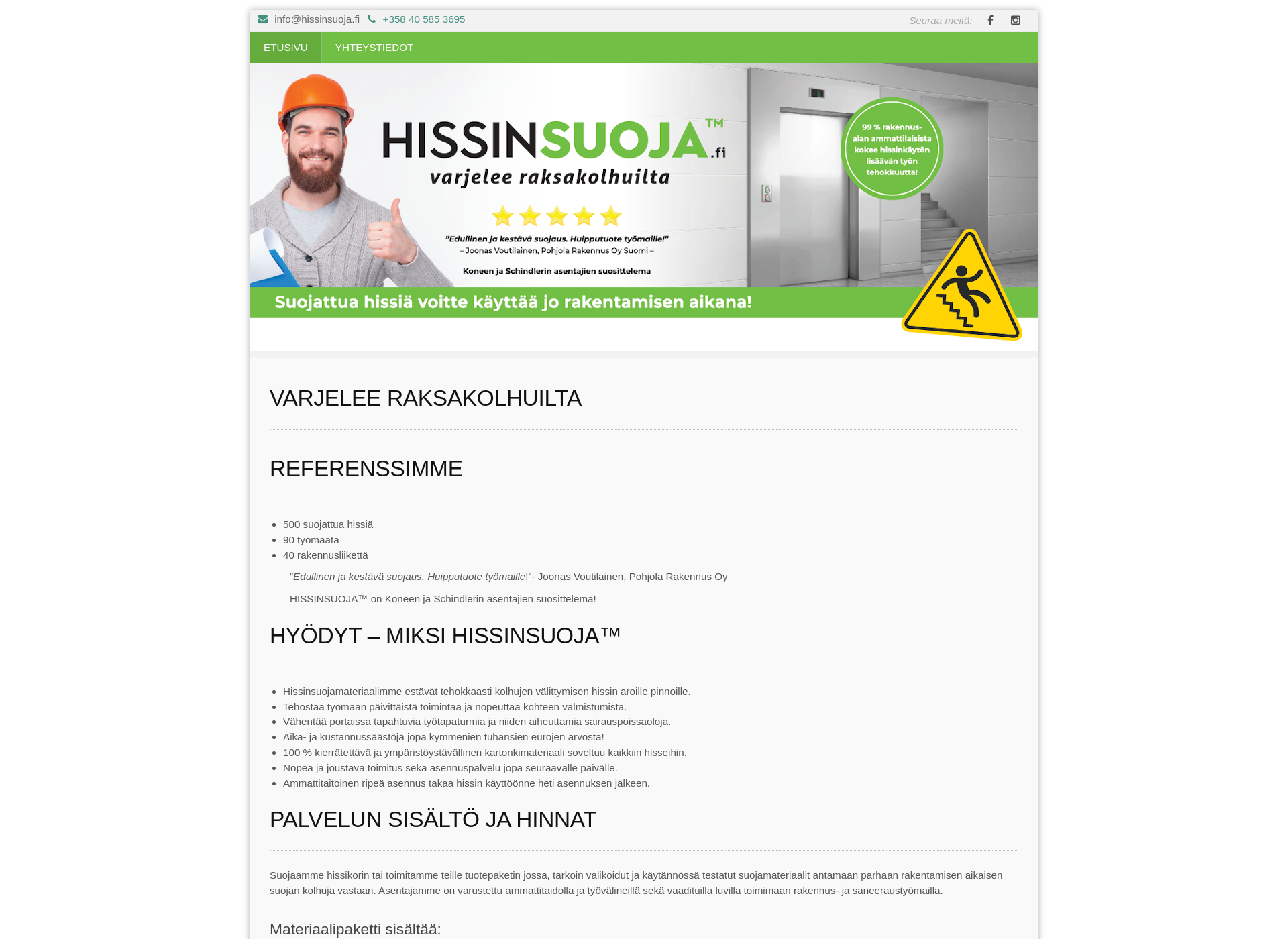Screenshot for hissinsuoja.fi