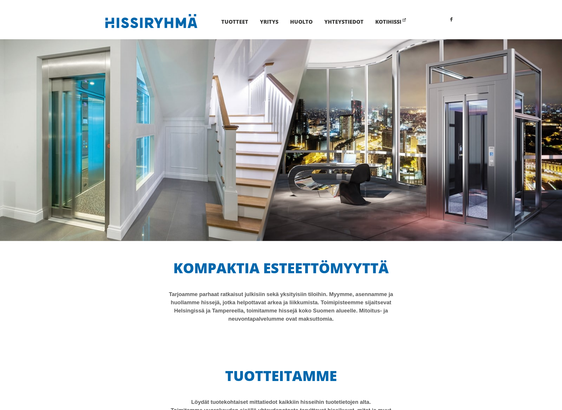Skärmdump för hissiryhma.fi