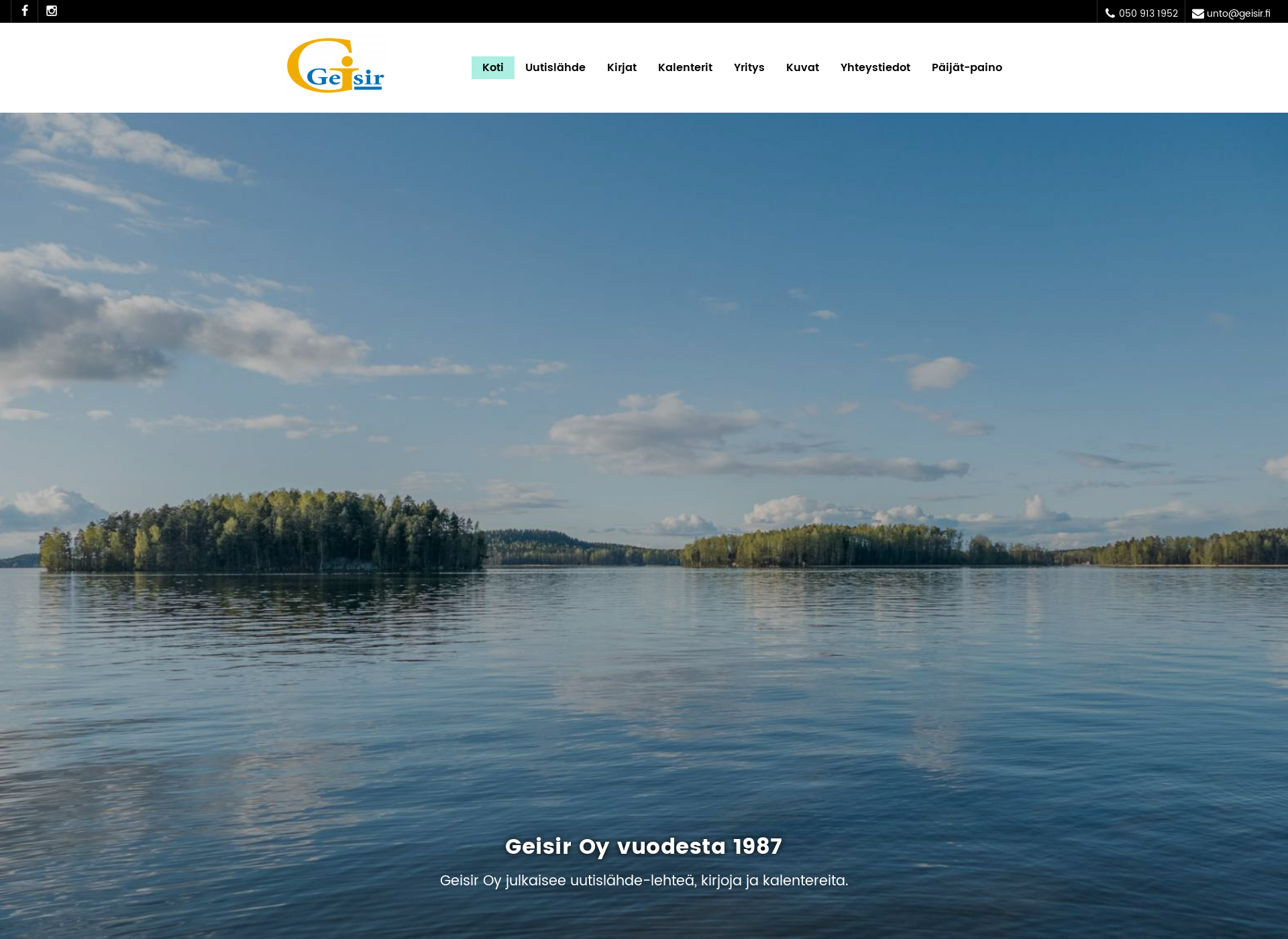 Skärmdump för historiakalenteri.fi