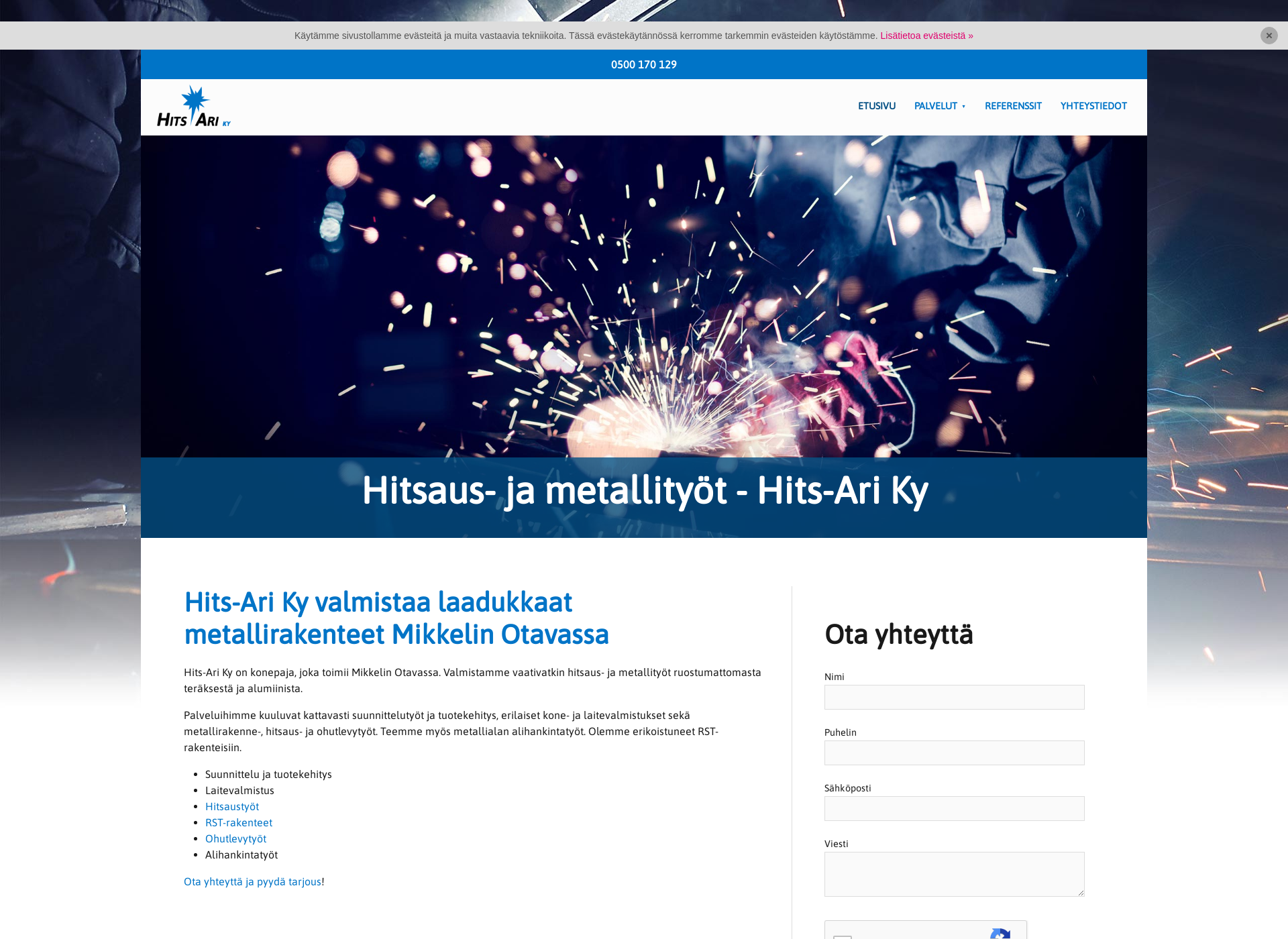 Skärmdump för hits-ari.fi