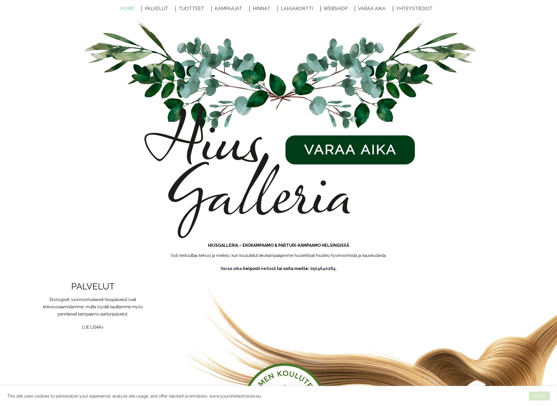 Screenshot for hiusgalleria.fi
