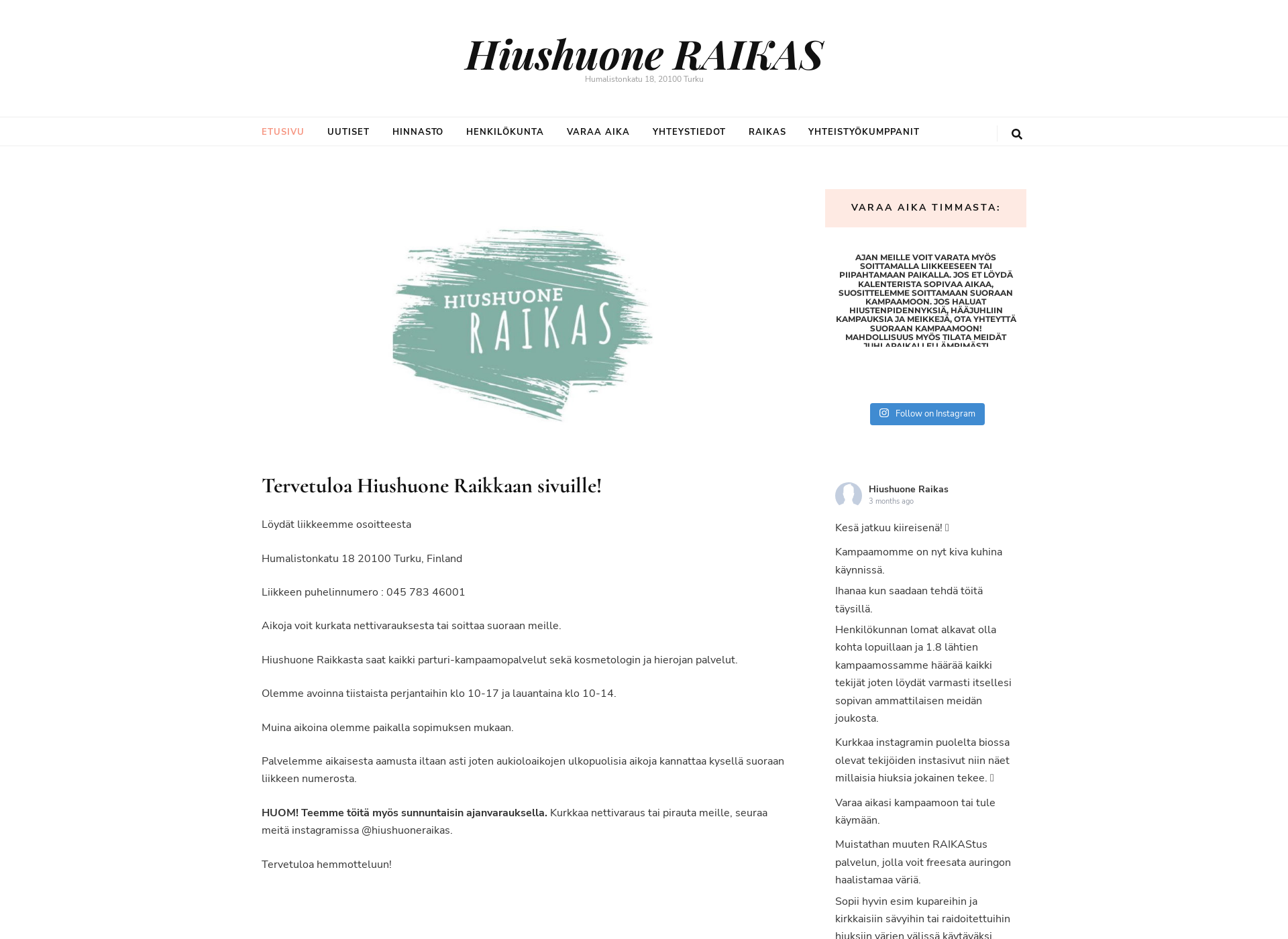 Screenshot for hiushuoneraikas.fi