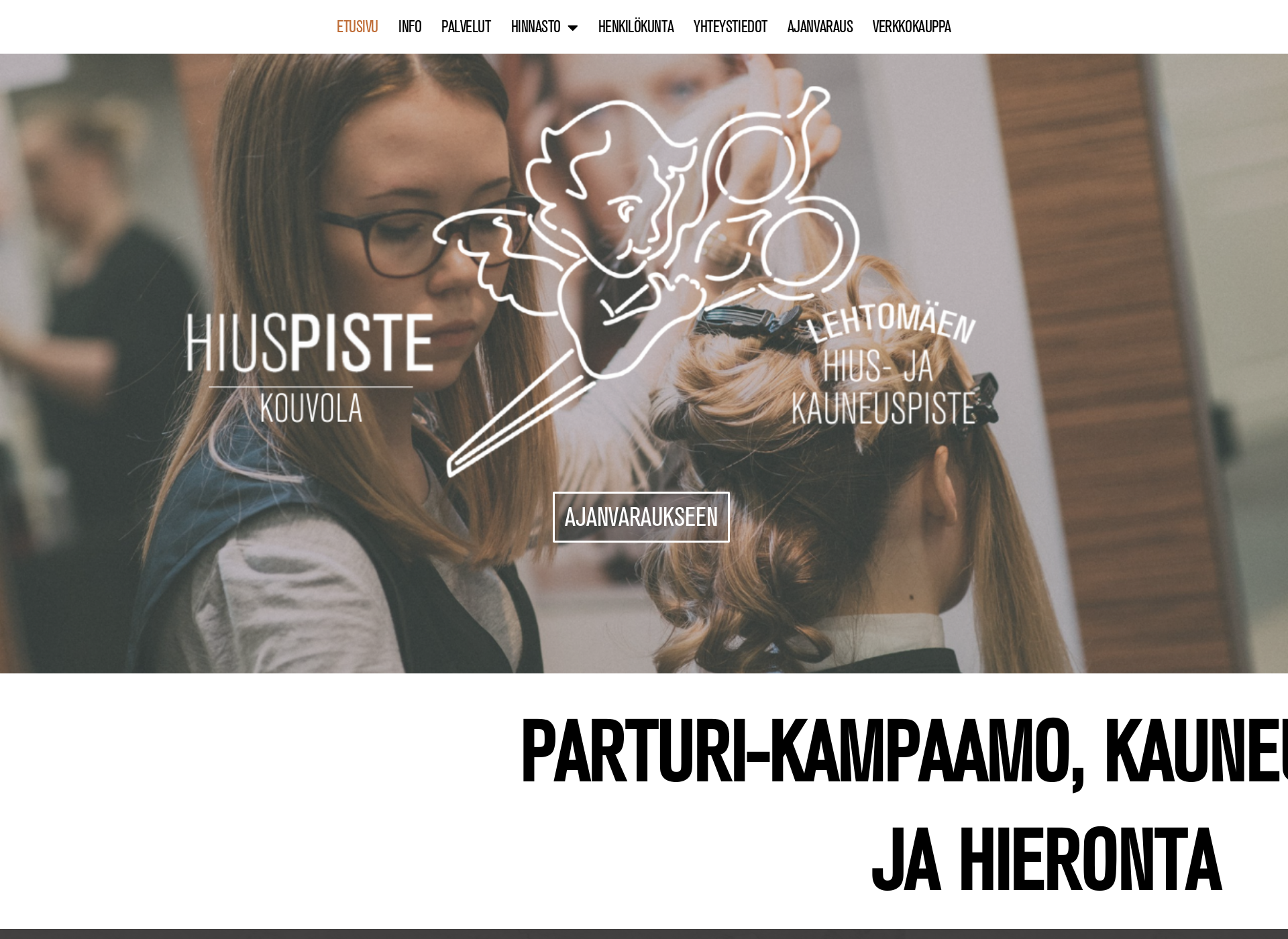 Skärmdump för hiusjakauneus.fi