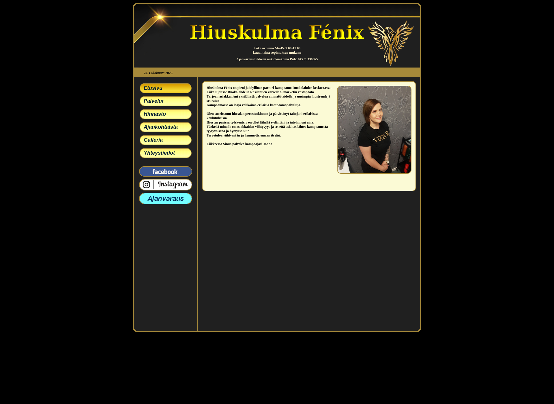 Screenshot for hiuskulmafenix.fi
